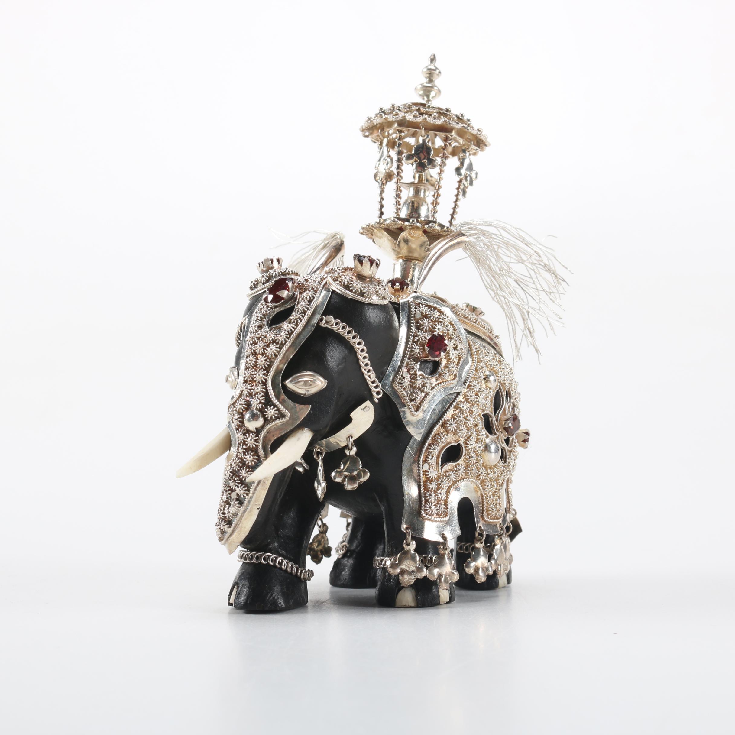 Adorned Decorative Resin Elephant Figurine