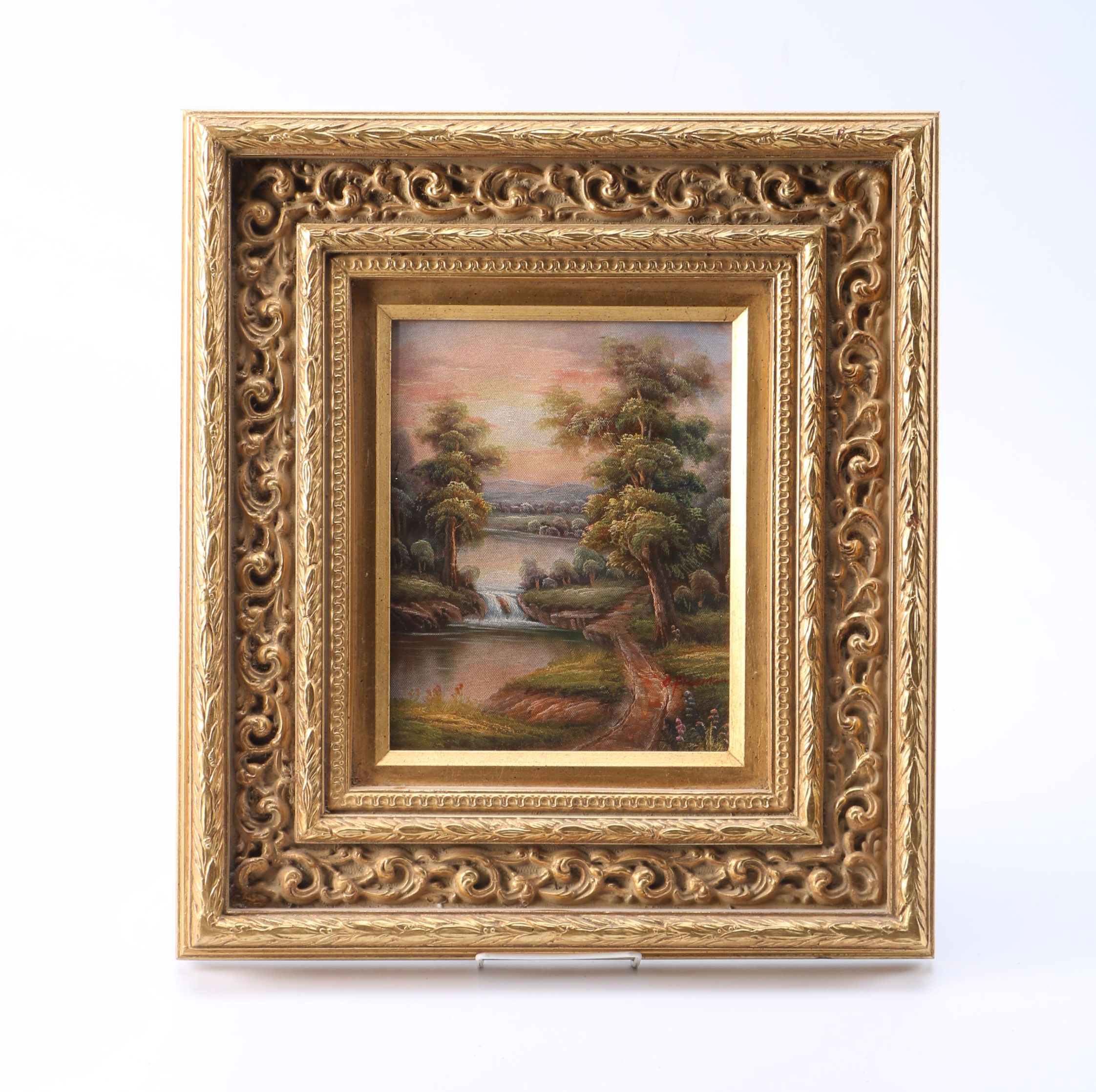 C. Freeman Oil on Canvas River Landscape Scenes