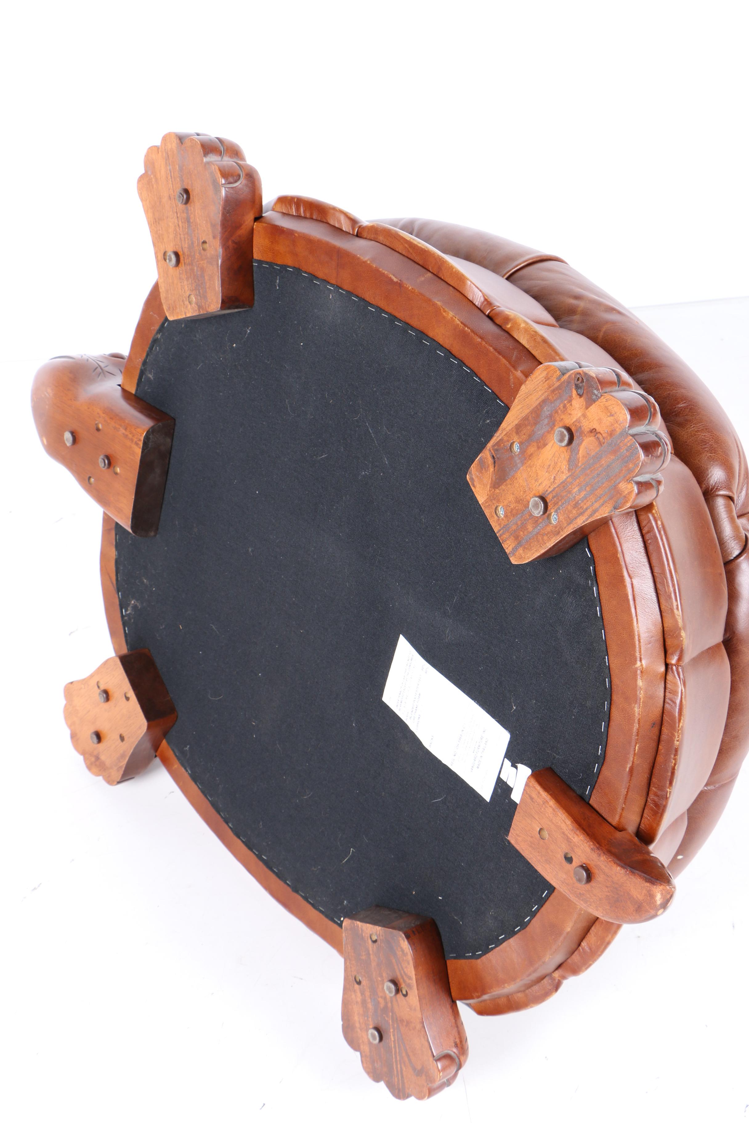 Leather Turtle Ottoman