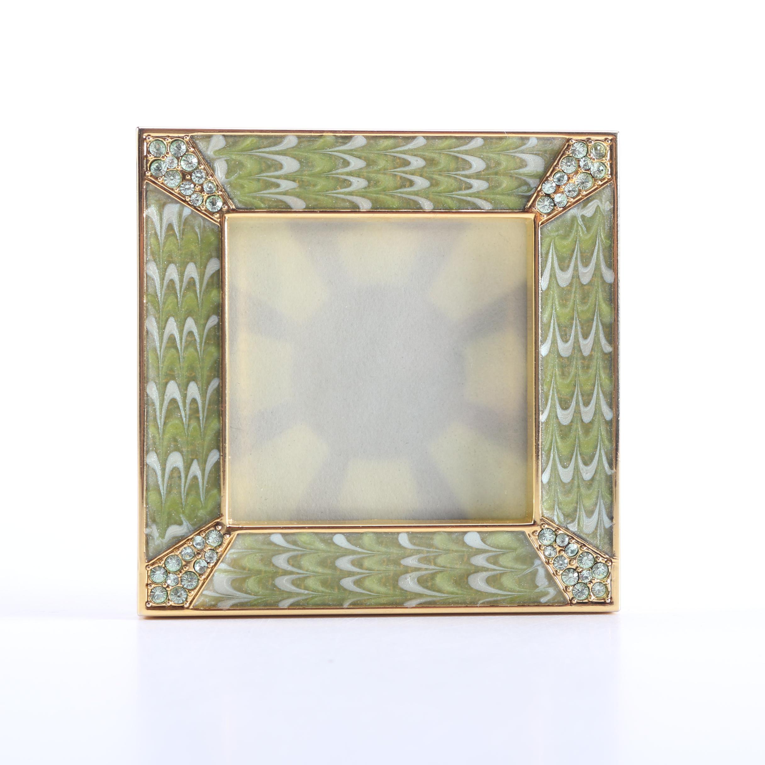 Jay Strongwater Gold and Green Picture Frame