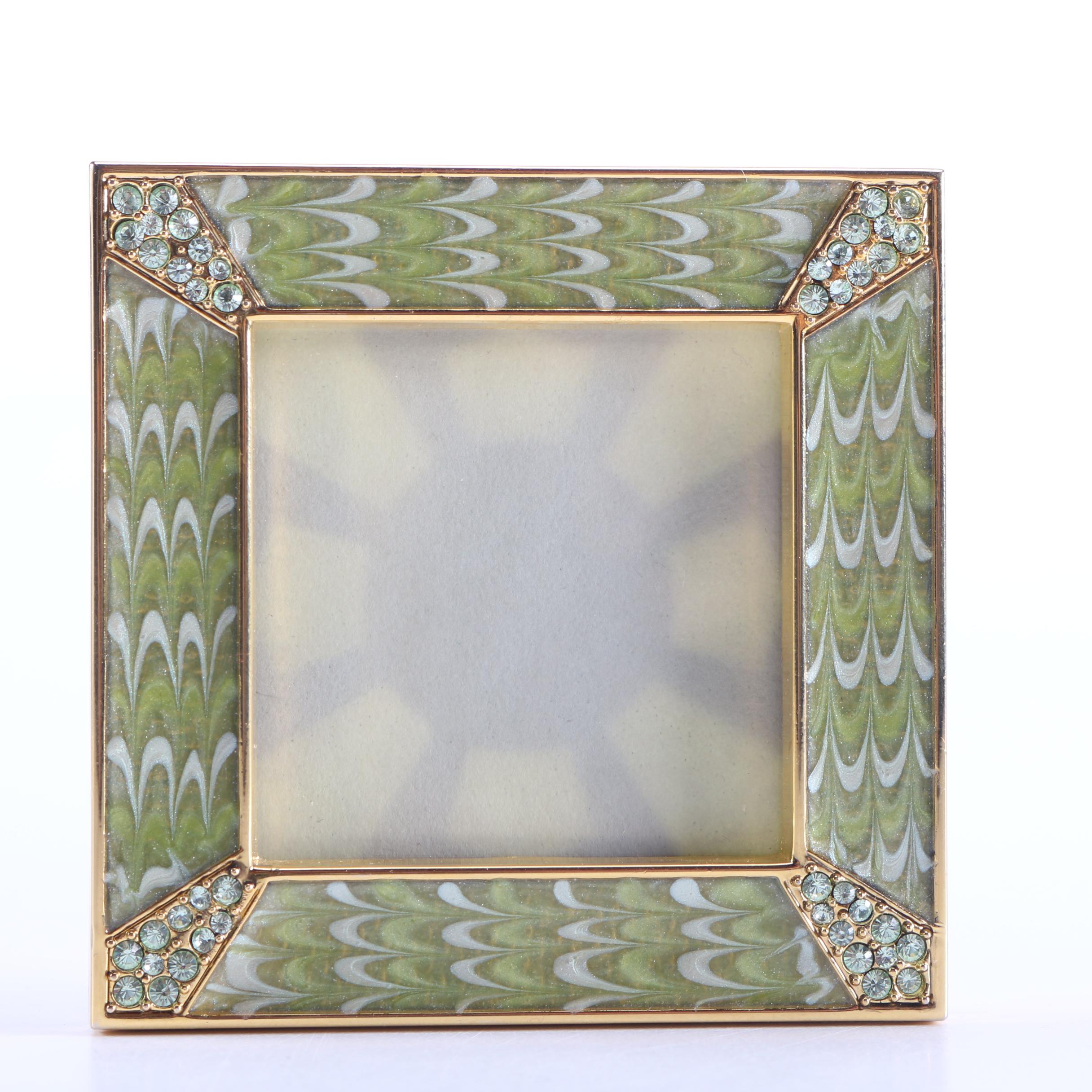 Jay Strongwater Gold and Green Picture Frame