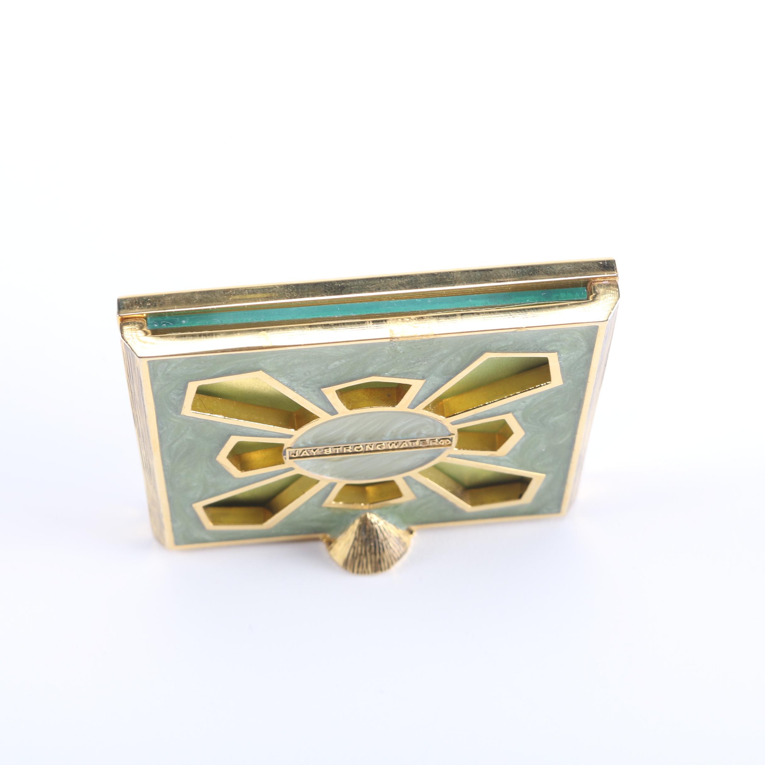 Jay Strongwater Gold and Green Picture Frame