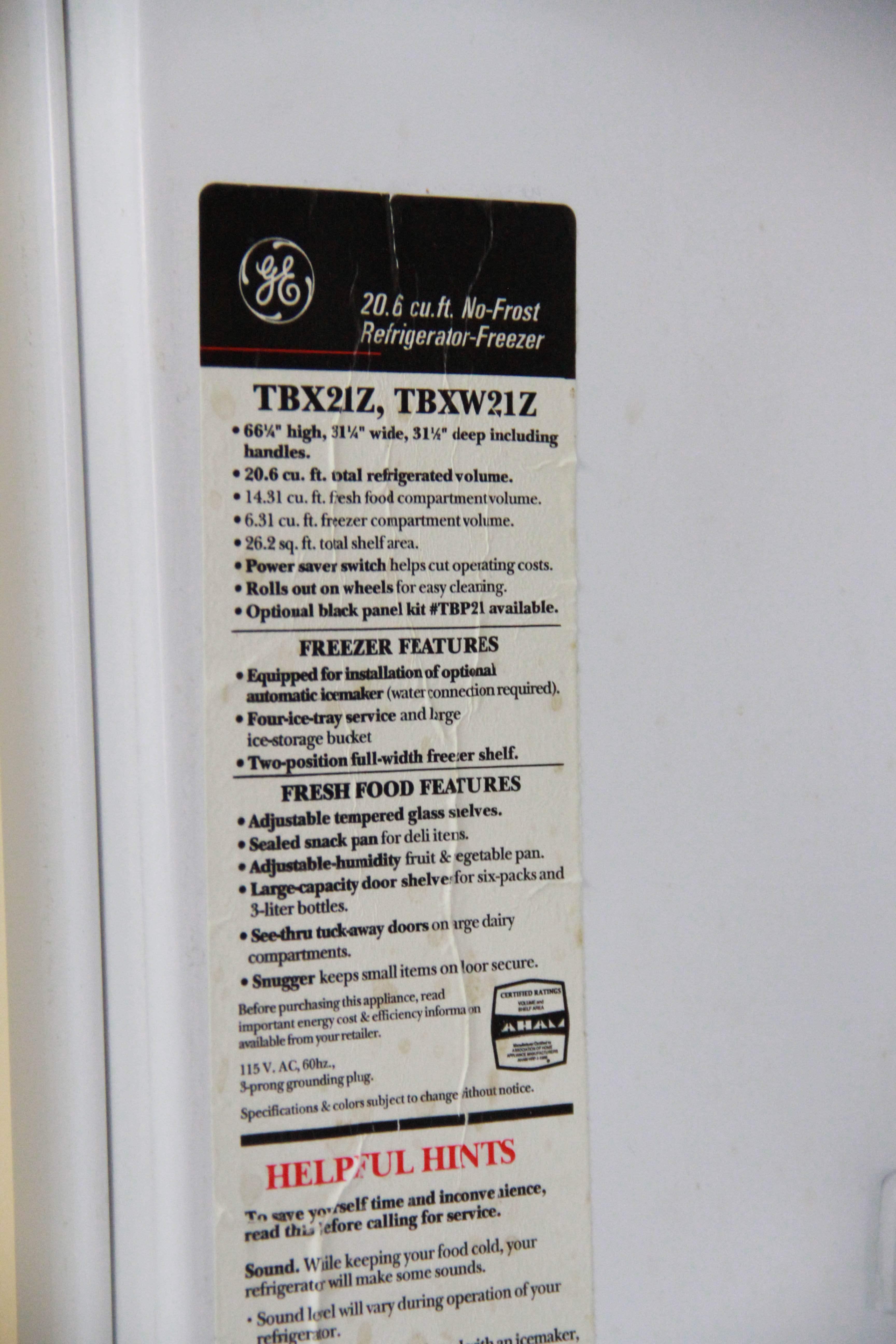 General Electric Refrigerator-Freezer