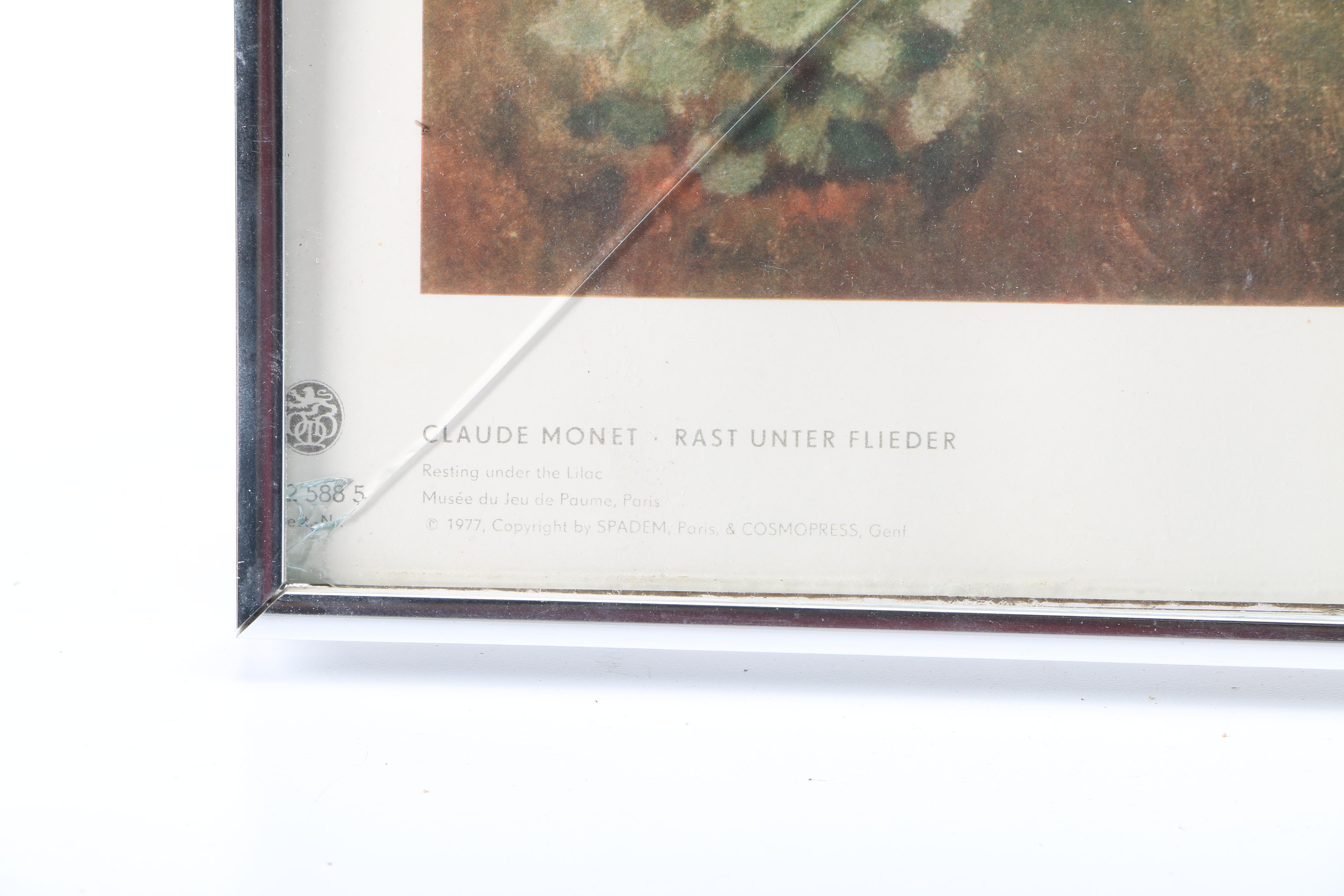 Claude Monet Offset Lithograph "Resting Under The Lilac"