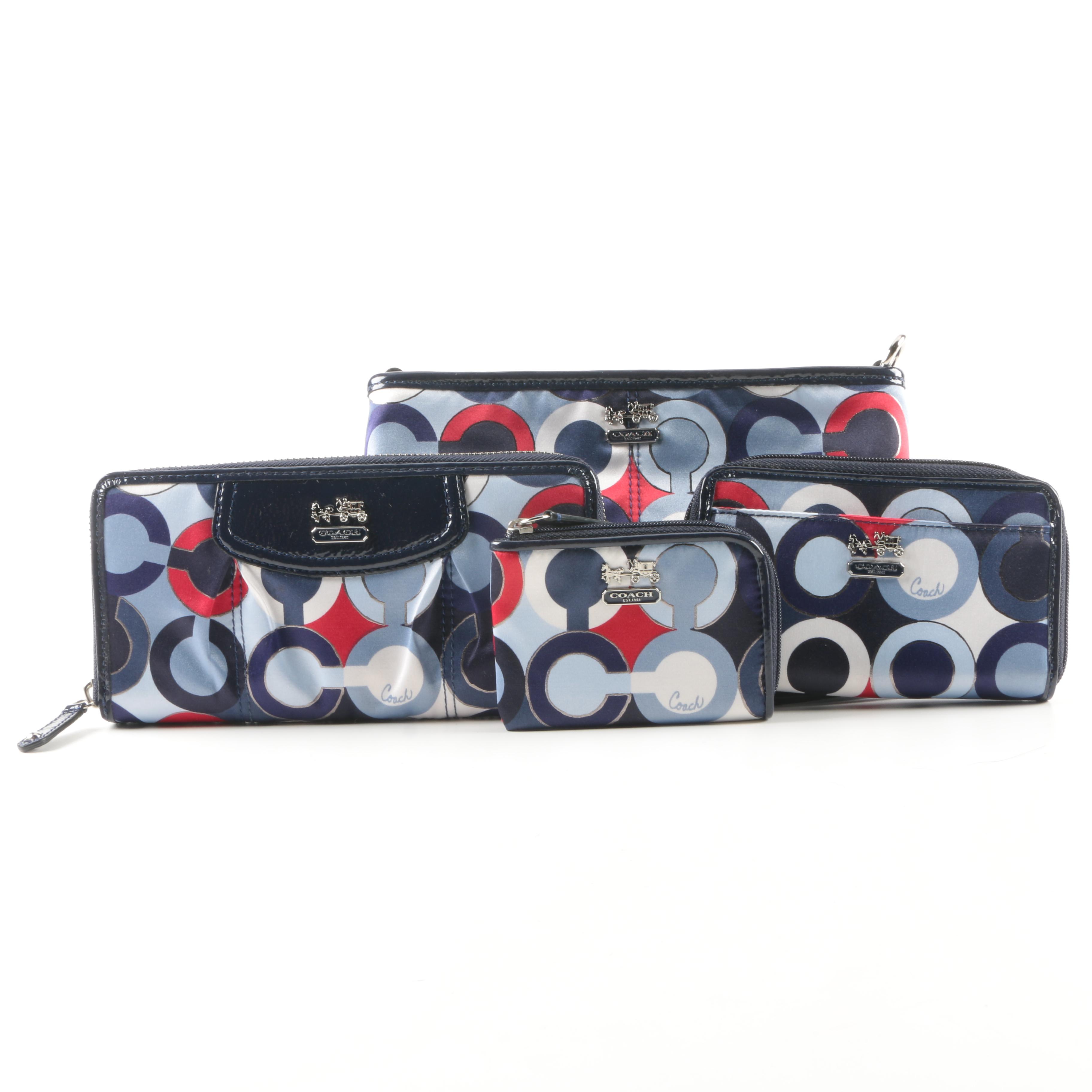 Coach Multicolored Sateen Wallet And Wristlet