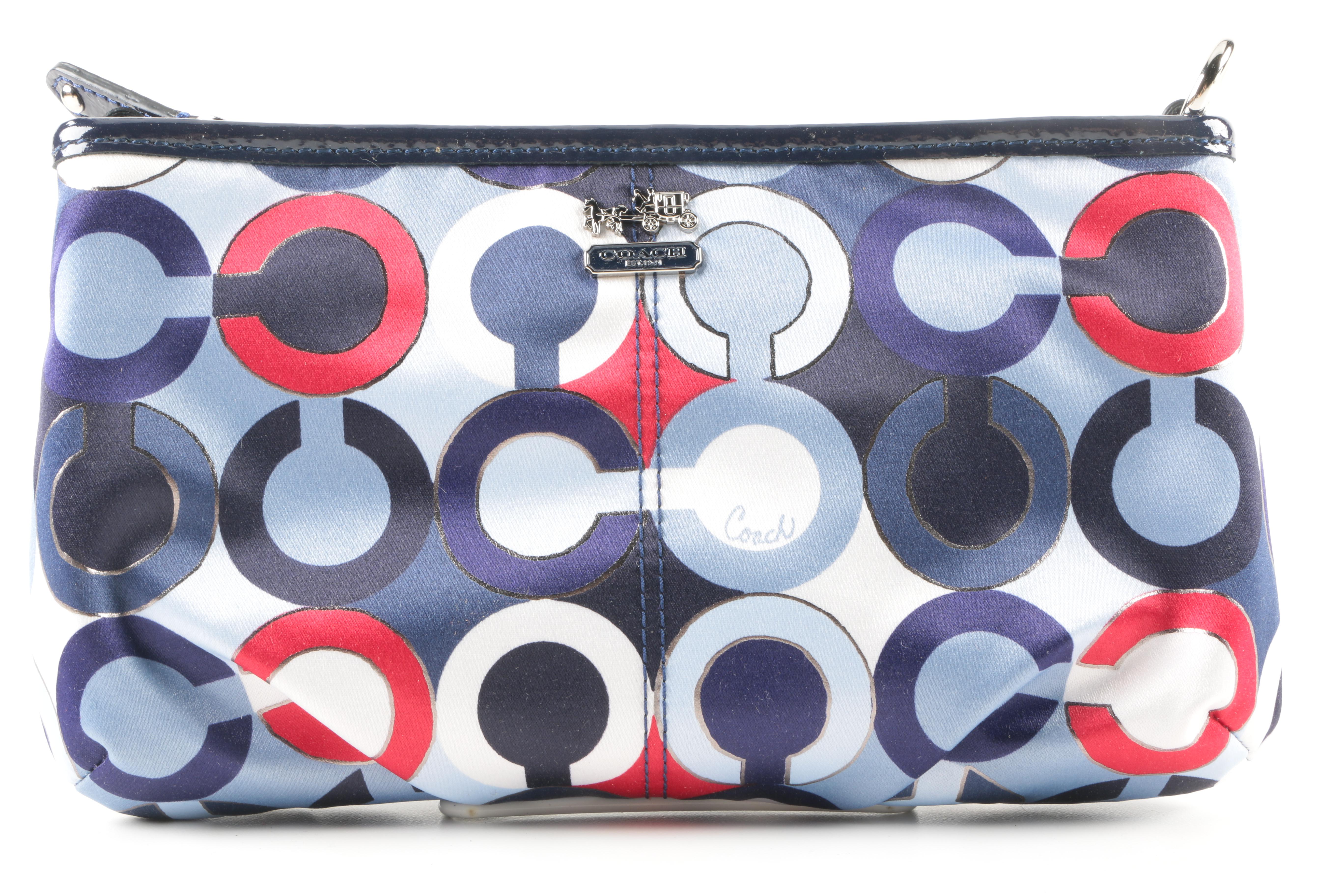 Coach Multicolored Sateen Wallet And Wristlet