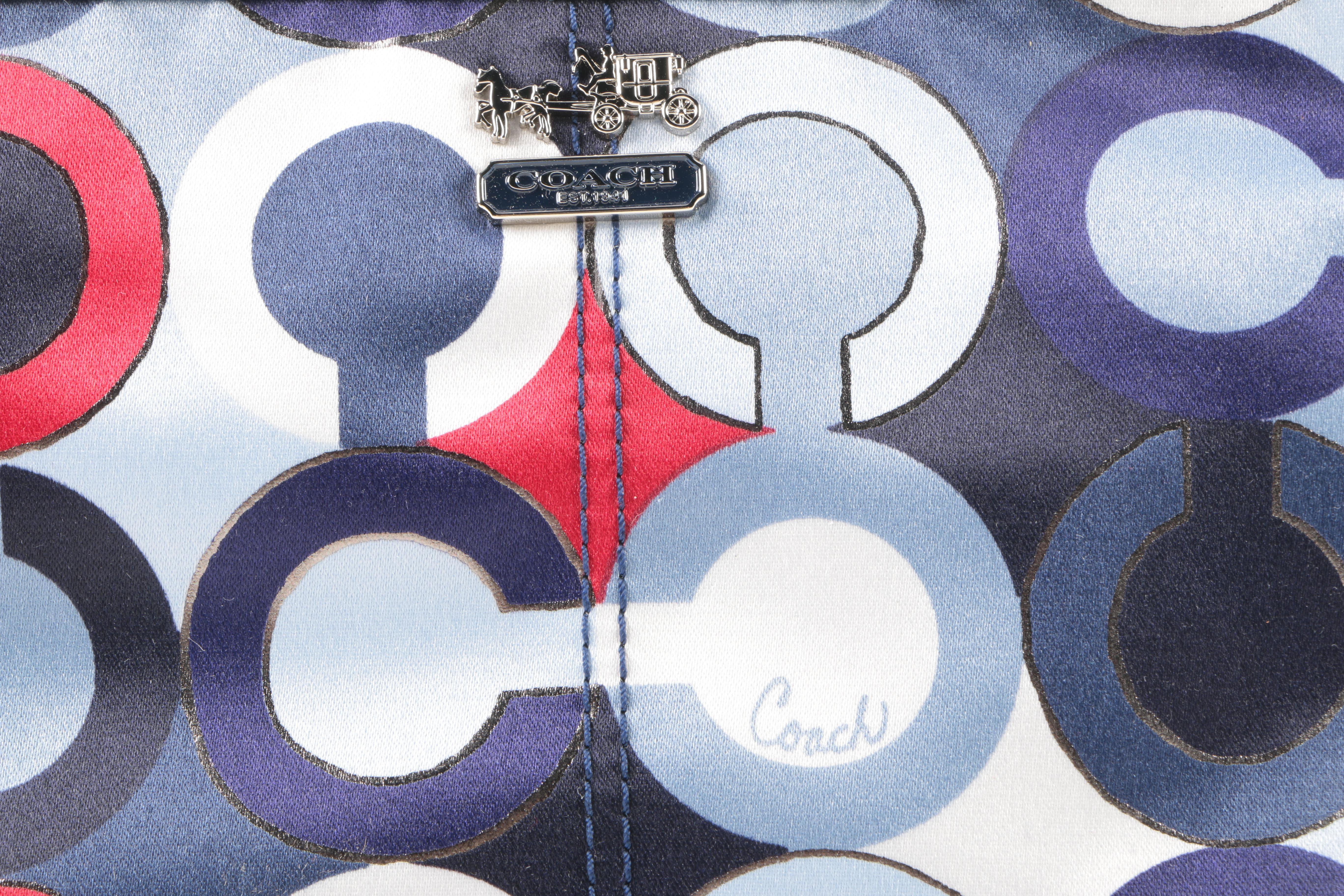 Coach Multicolored Sateen Wallet And Wristlet