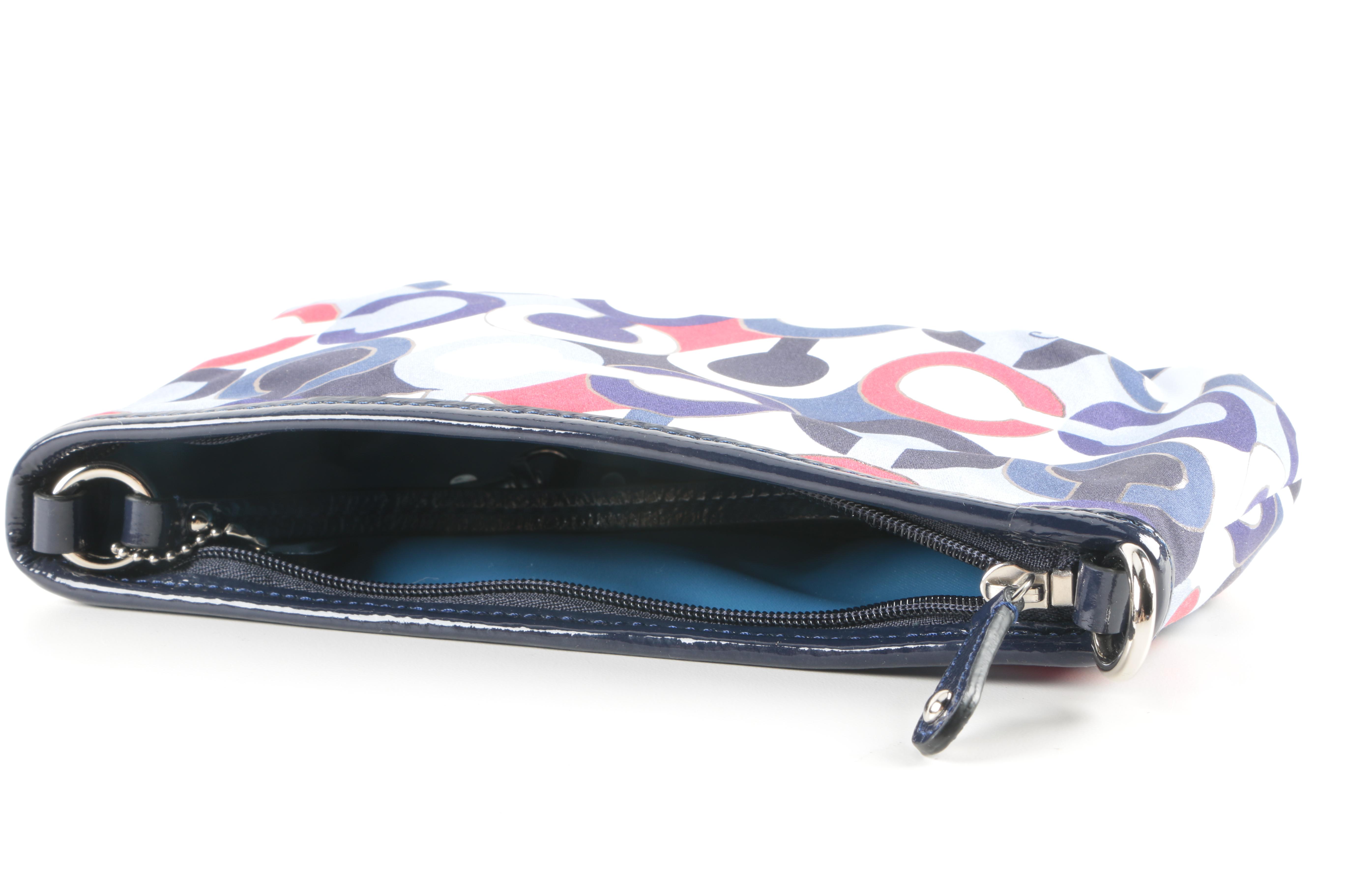 Coach Multicolored Sateen Wallet And Wristlet