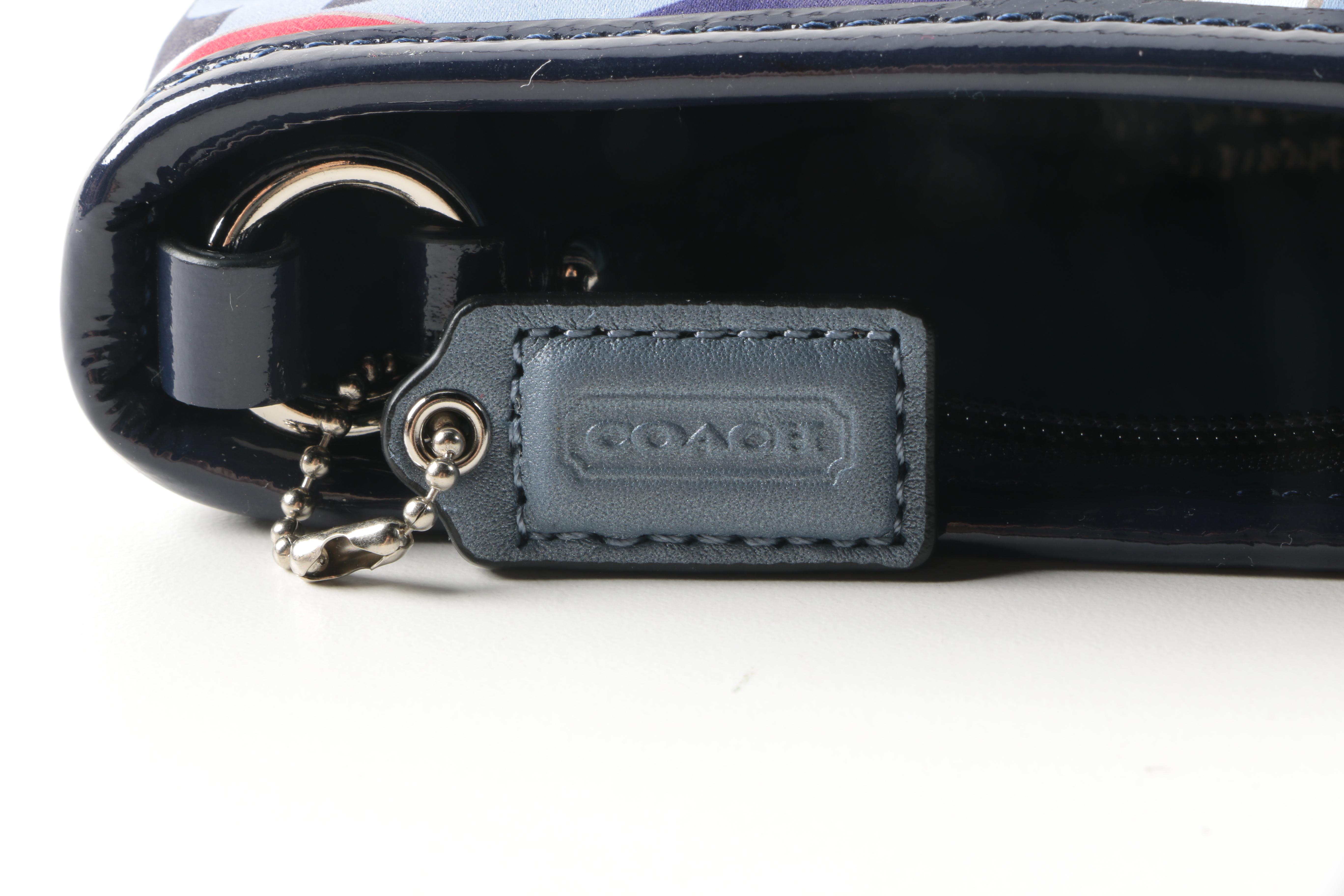 Coach Multicolored Sateen Wallet And Wristlet