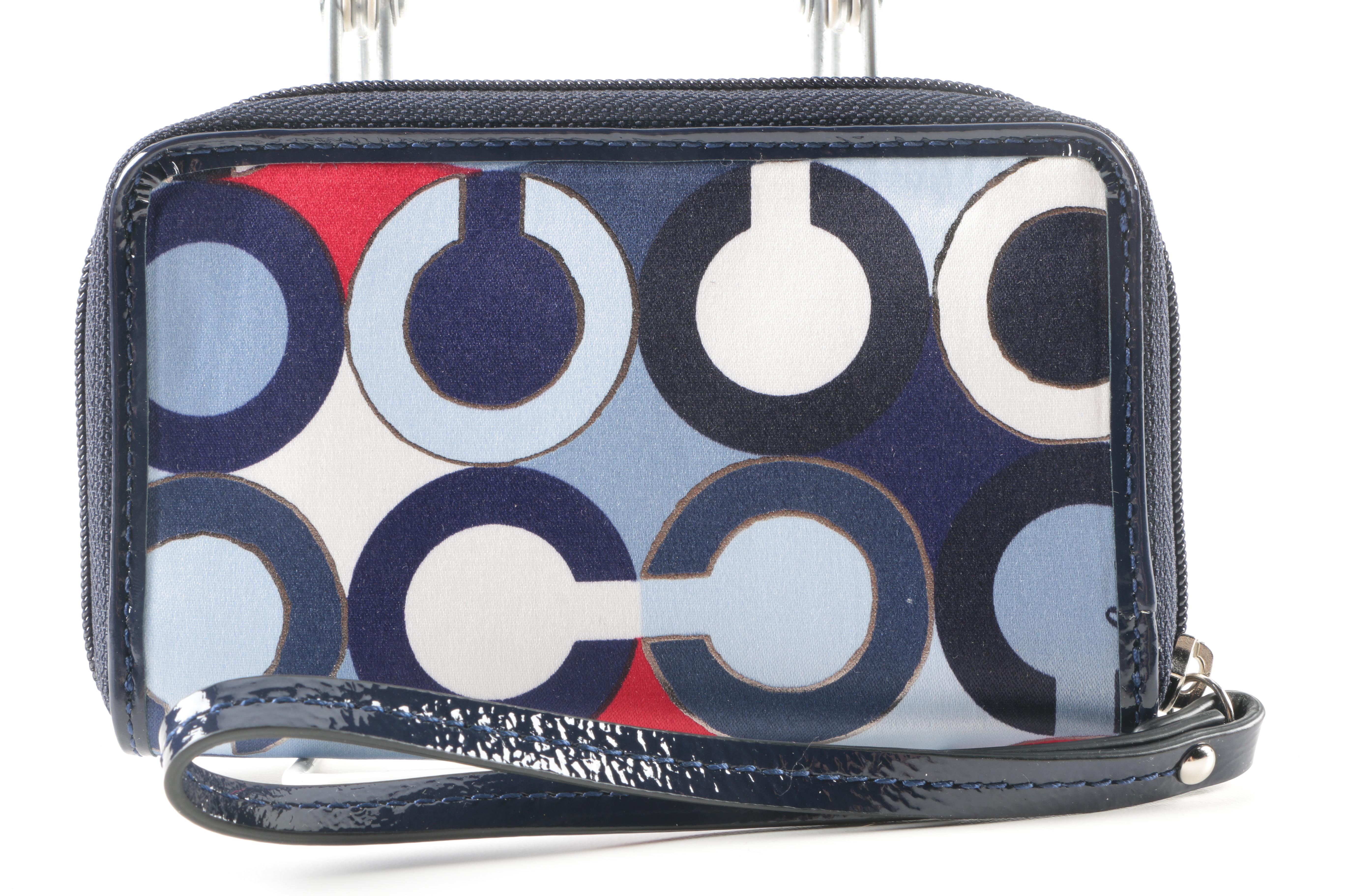 Coach Multicolored Sateen Wallet And Wristlet