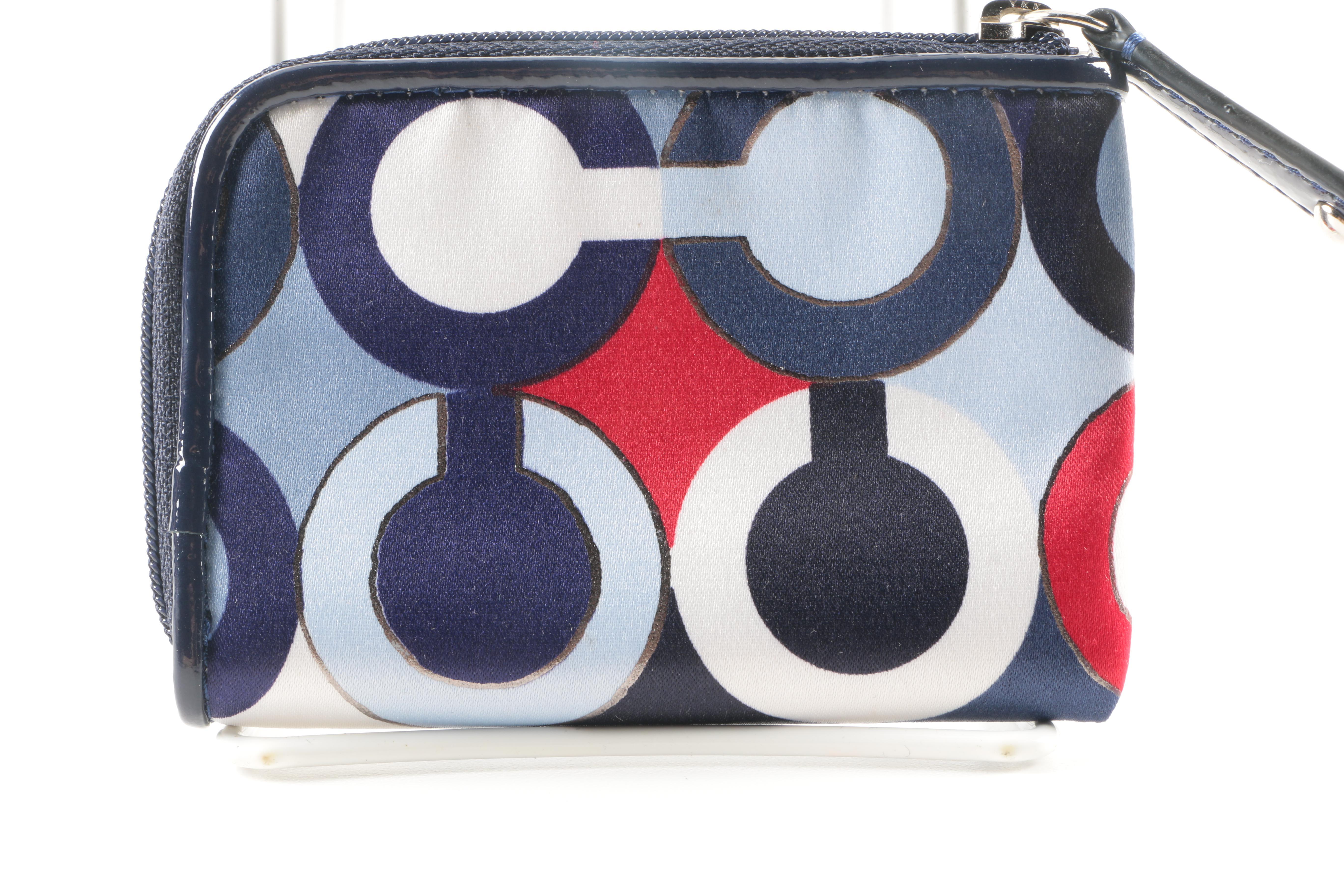 Coach Multicolored Sateen Wallet And Wristlet