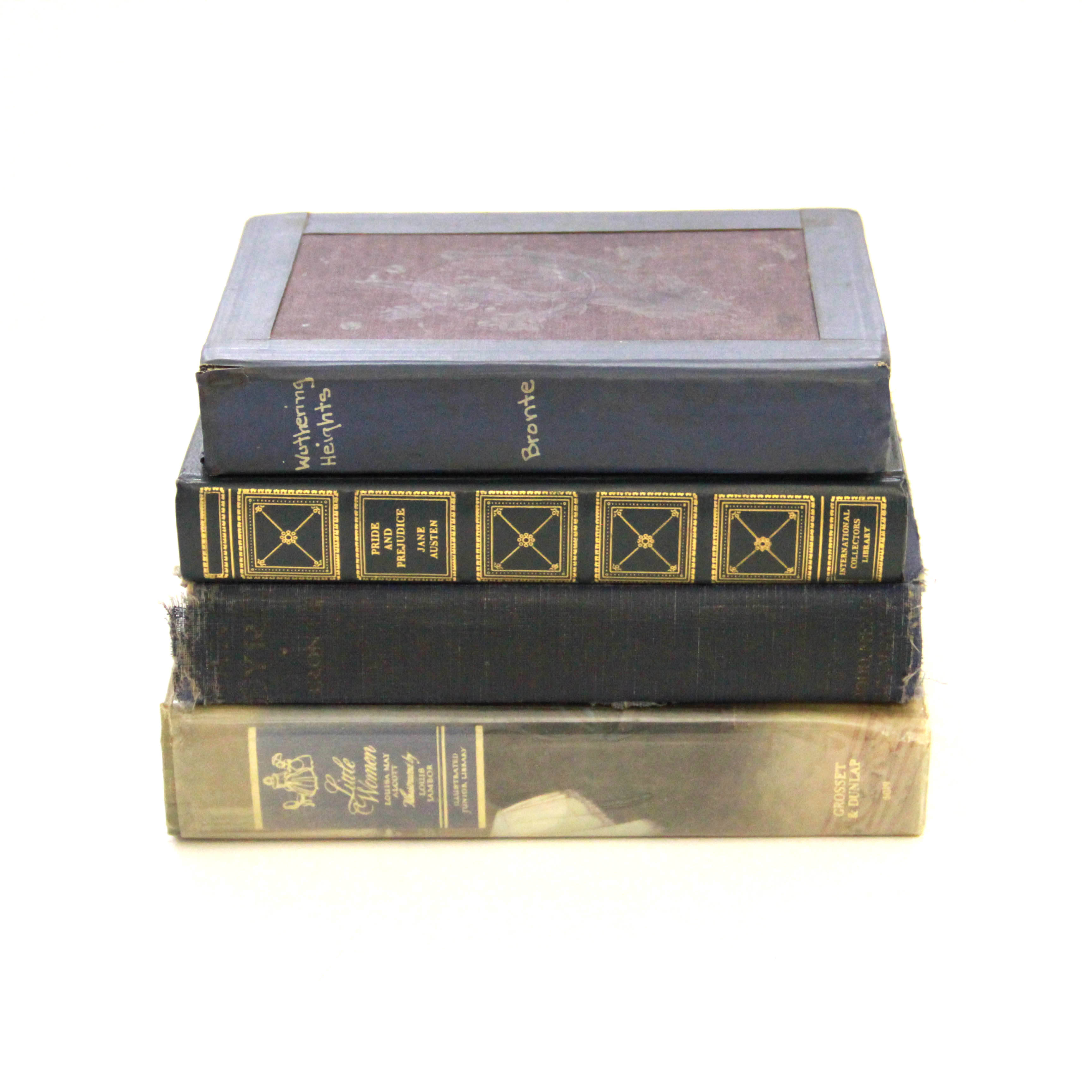 Collection of Vintage Novels Including "Pride and Prejudice" by Jane Austen