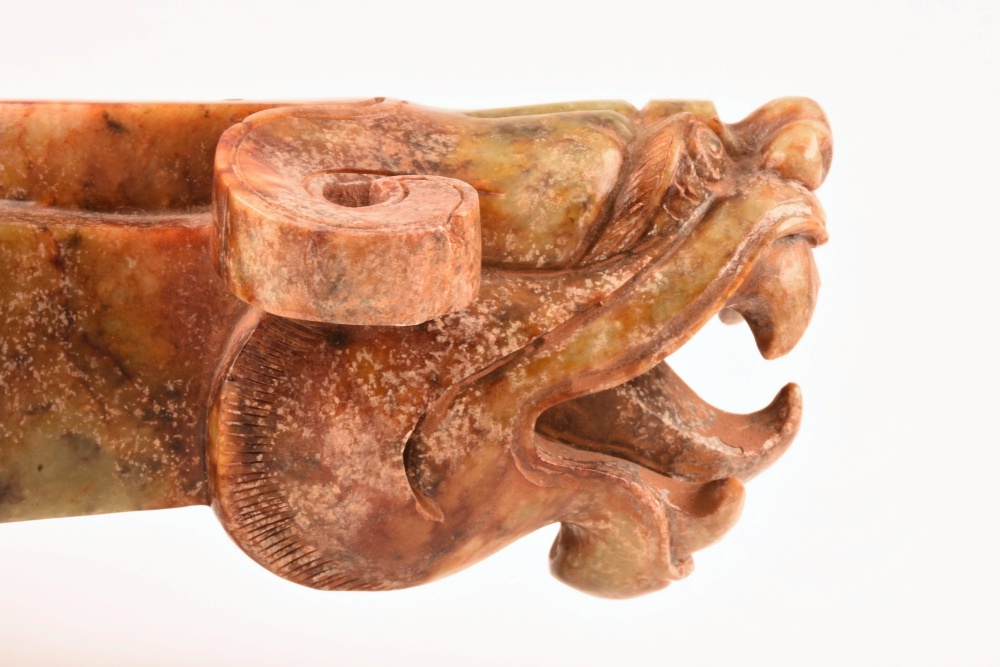 Pair of 19th Century Well Carved Nephrite Jade Chinese Dragons