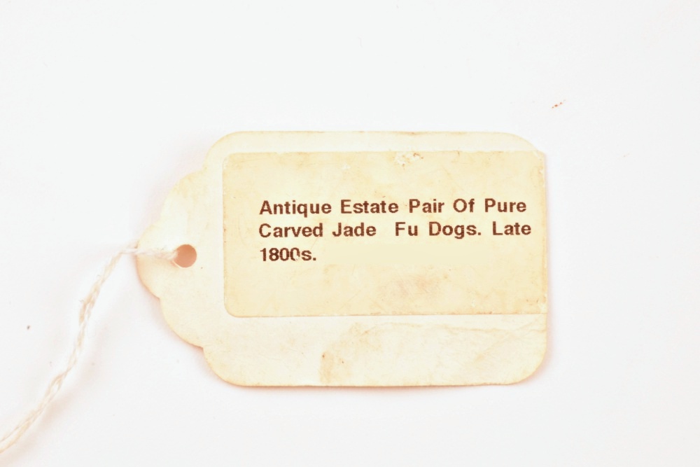 Pair of 19th Century Well Carved Nephrite Jade Chinese Dragons