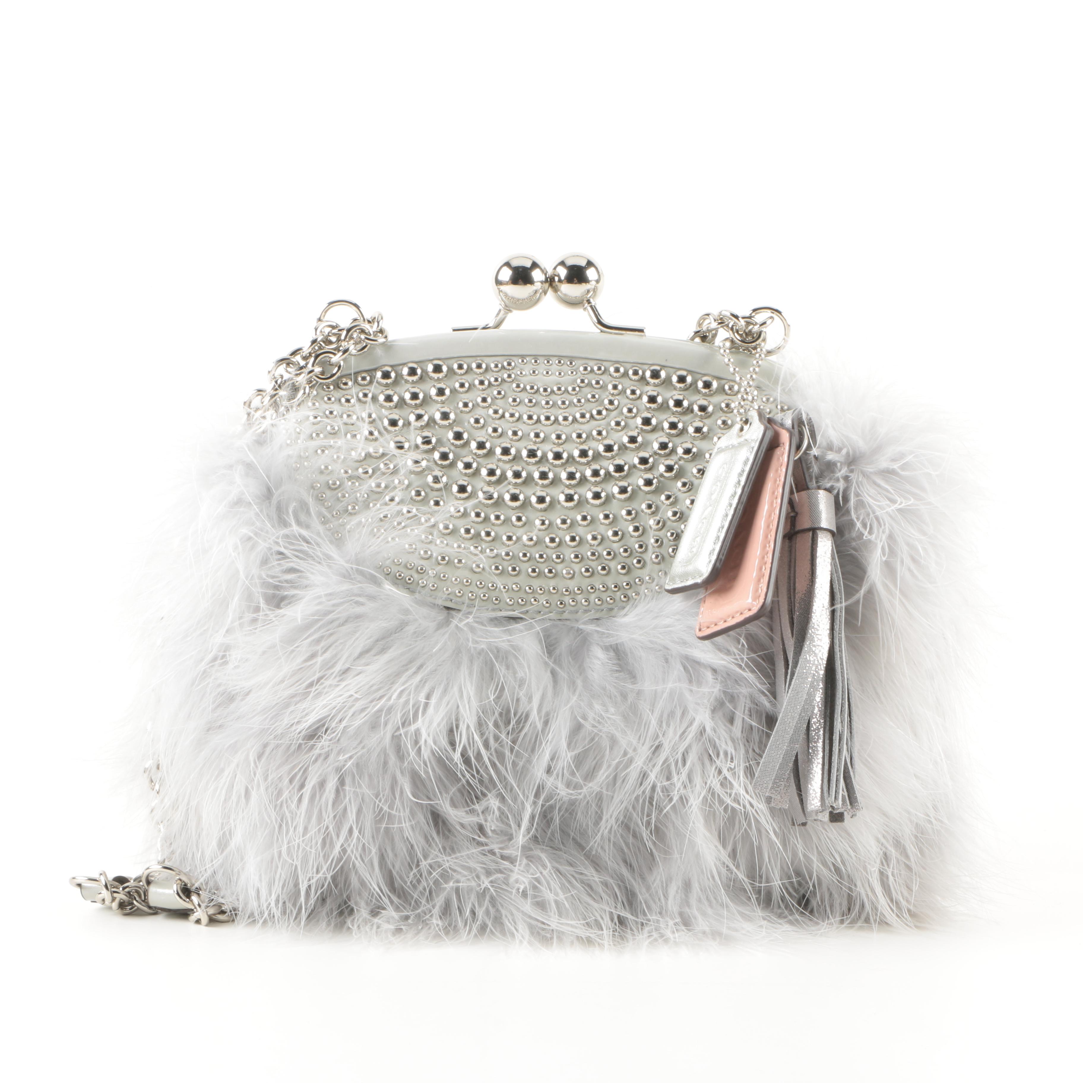 Coach Poppy Feather Small Bag In Light Grey
