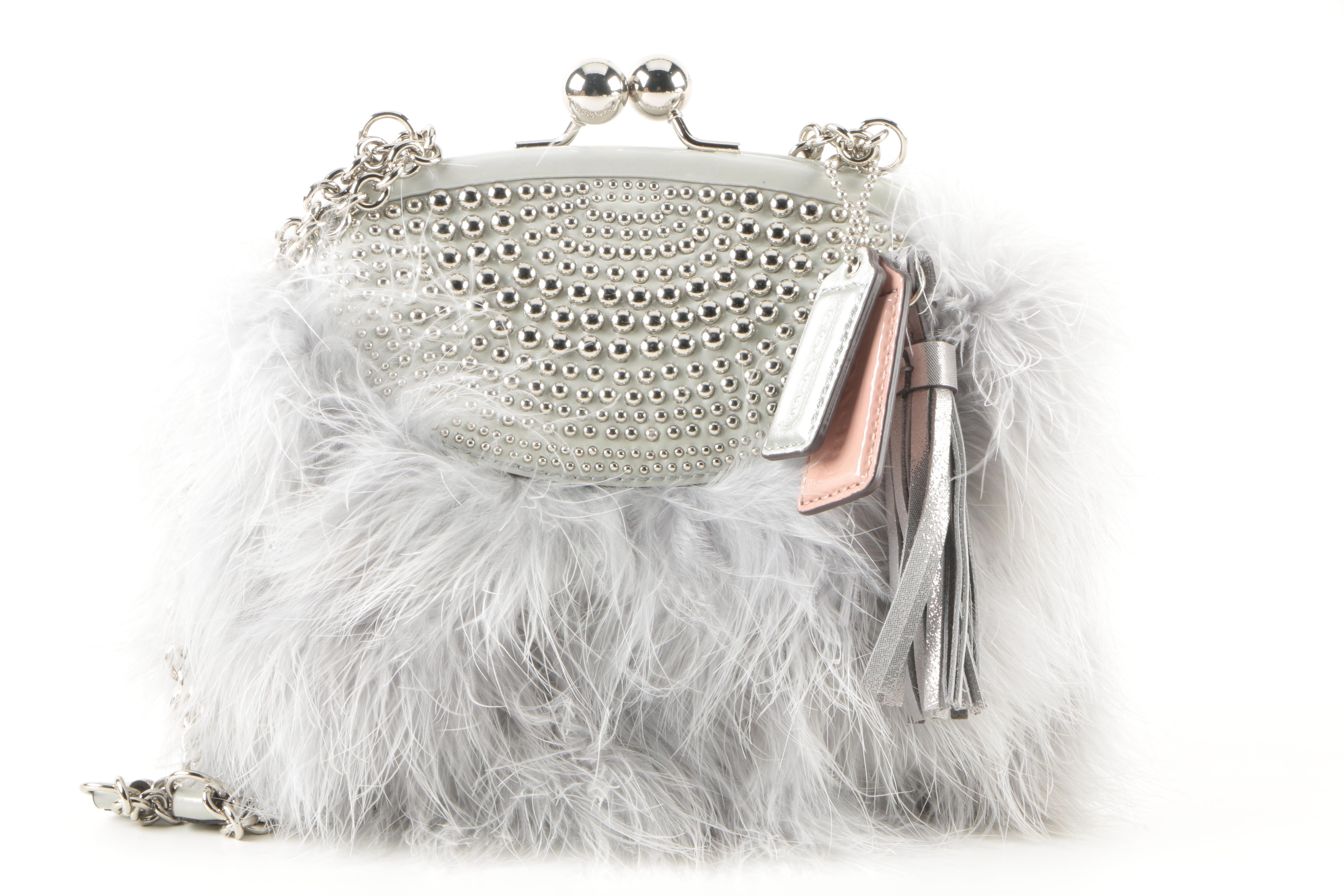 Coach Poppy Feather Small Bag In Light Grey