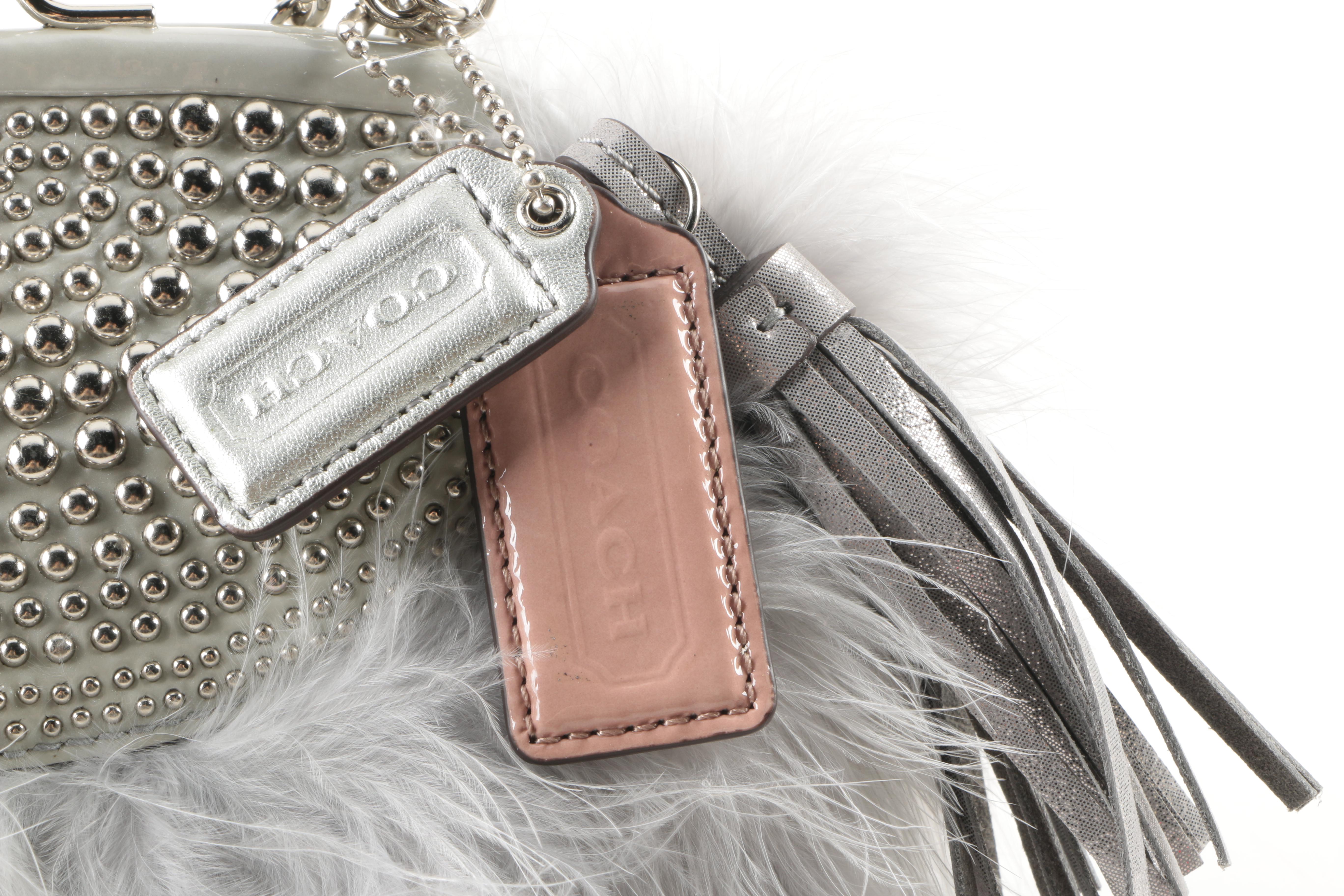 Coach Poppy Feather Small Bag In Light Grey