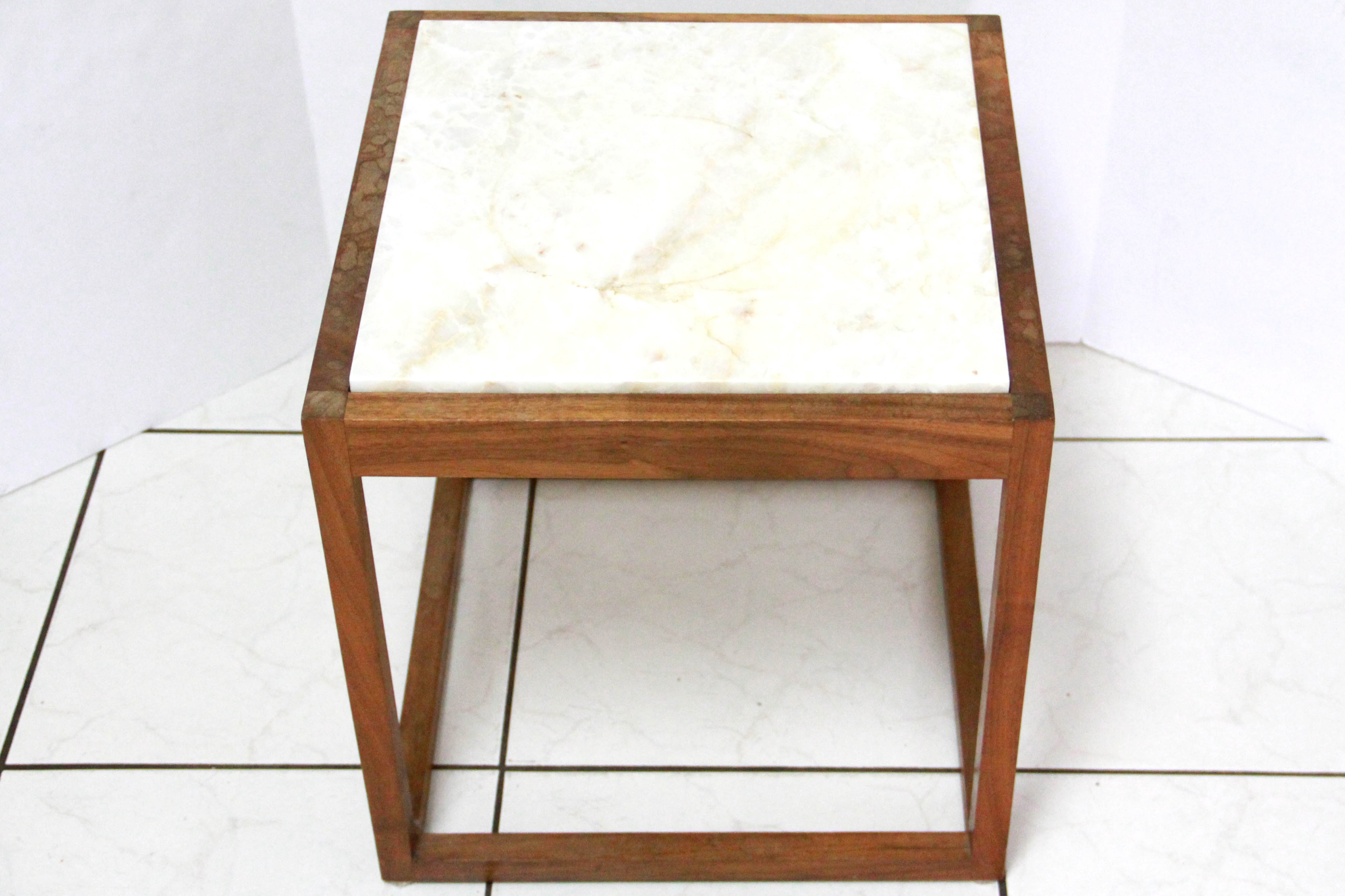 Vintage Marble Top Side Table
