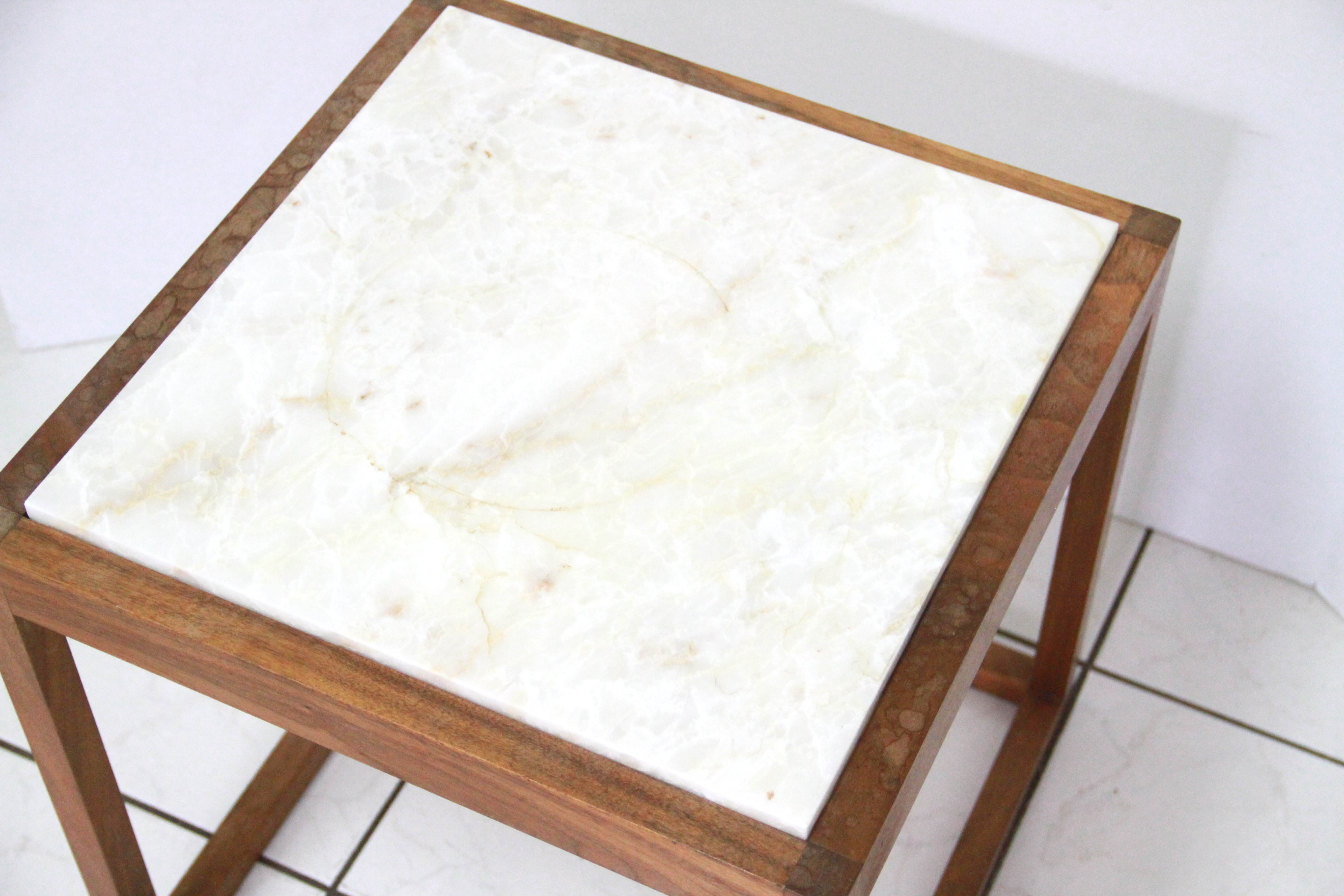 Vintage Marble Top Side Table