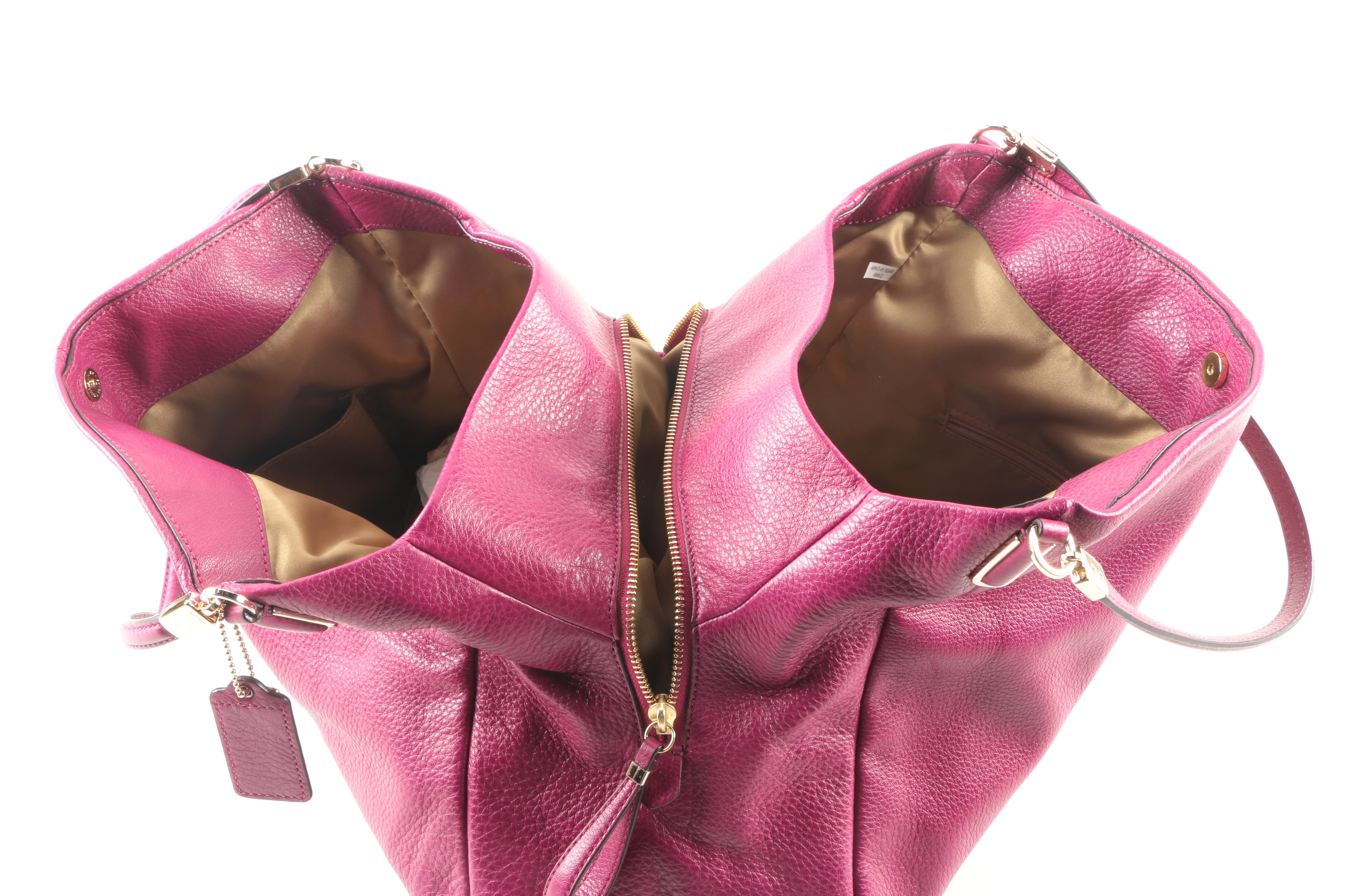 Coach Madison Leather Phoebe Shoulder Bag in Cranberry