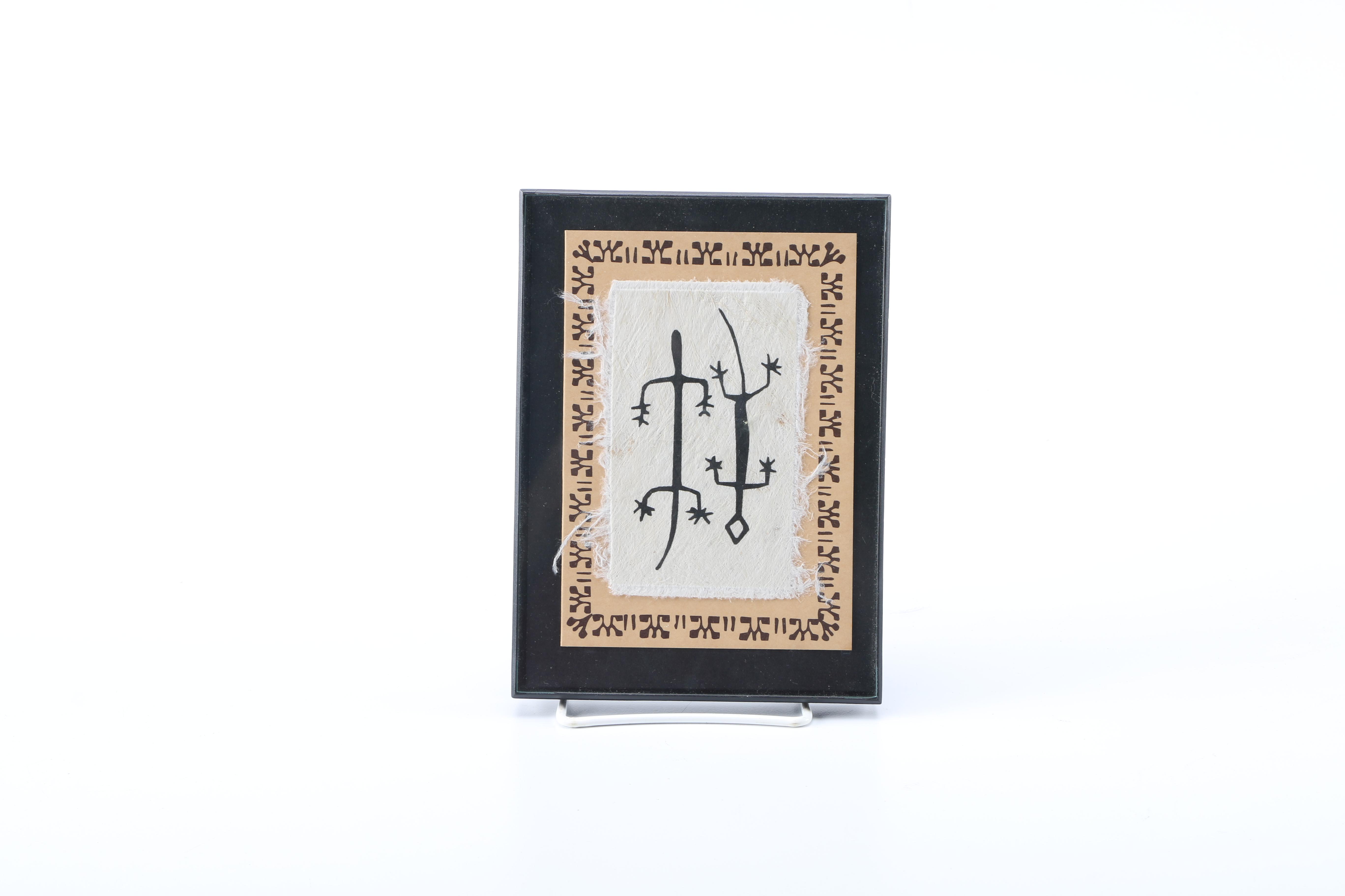 Primitive Style Prints on Handmade Paper of Animals