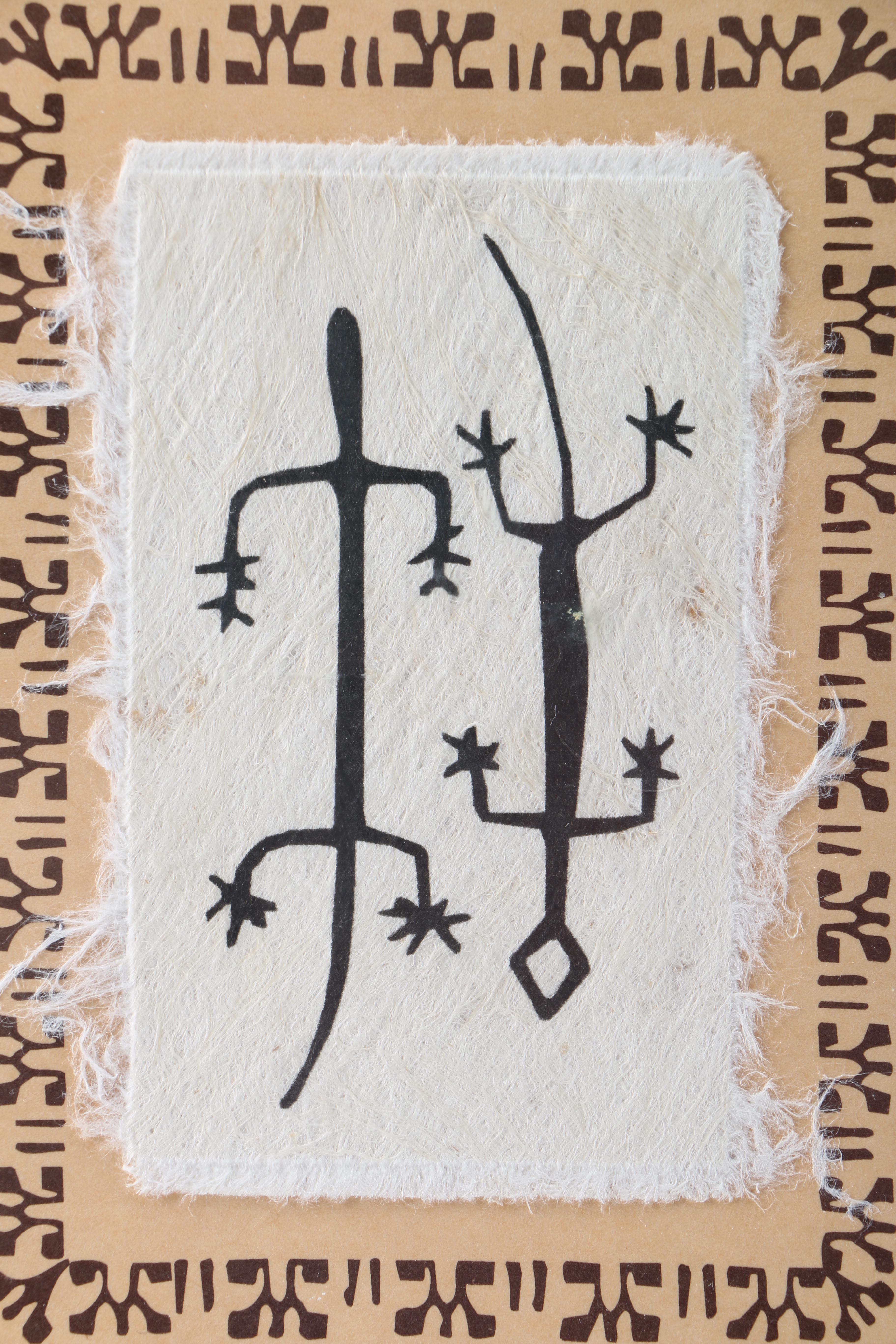 Primitive Style Prints on Handmade Paper of Animals