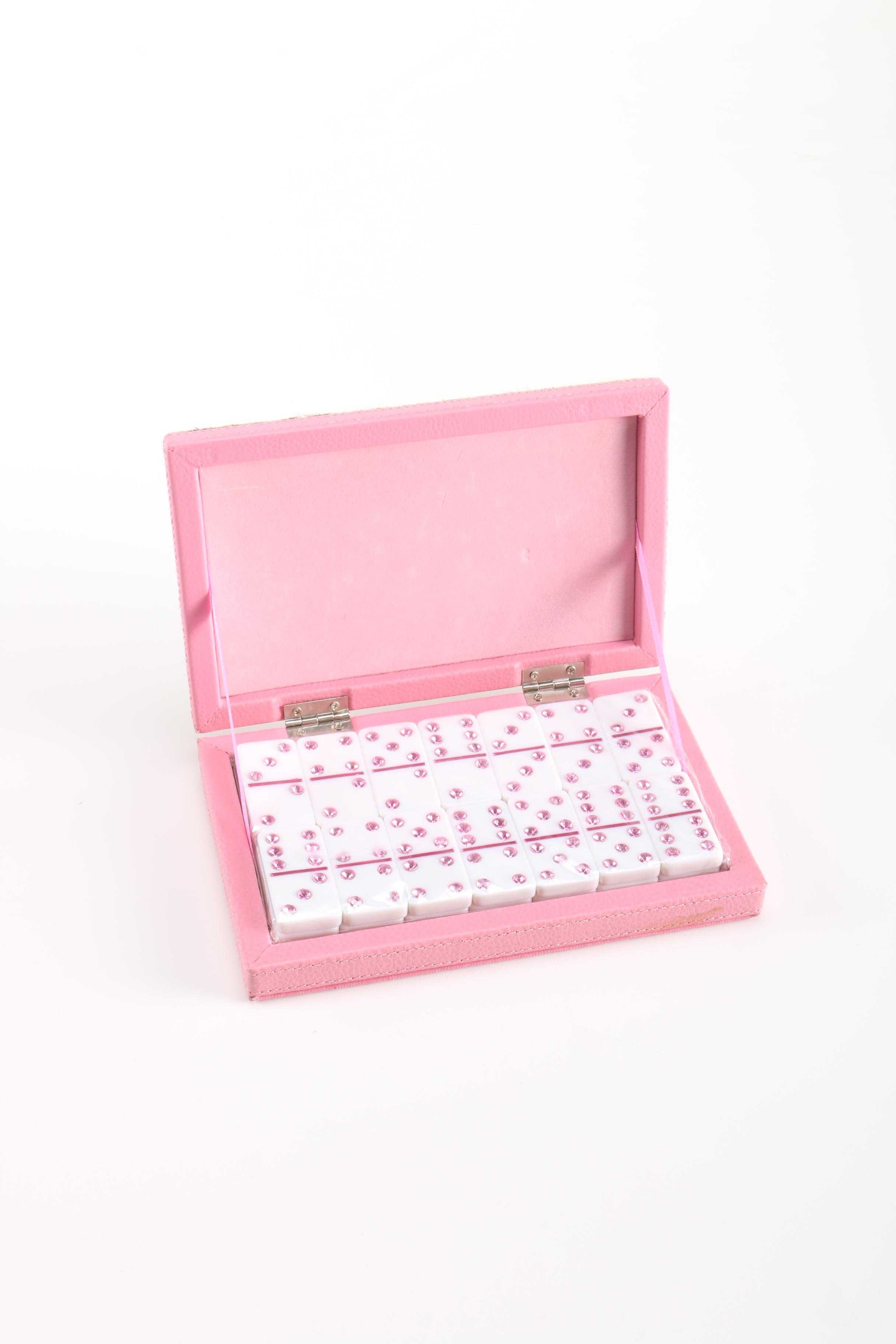 Pink Rhinestone Domino Set