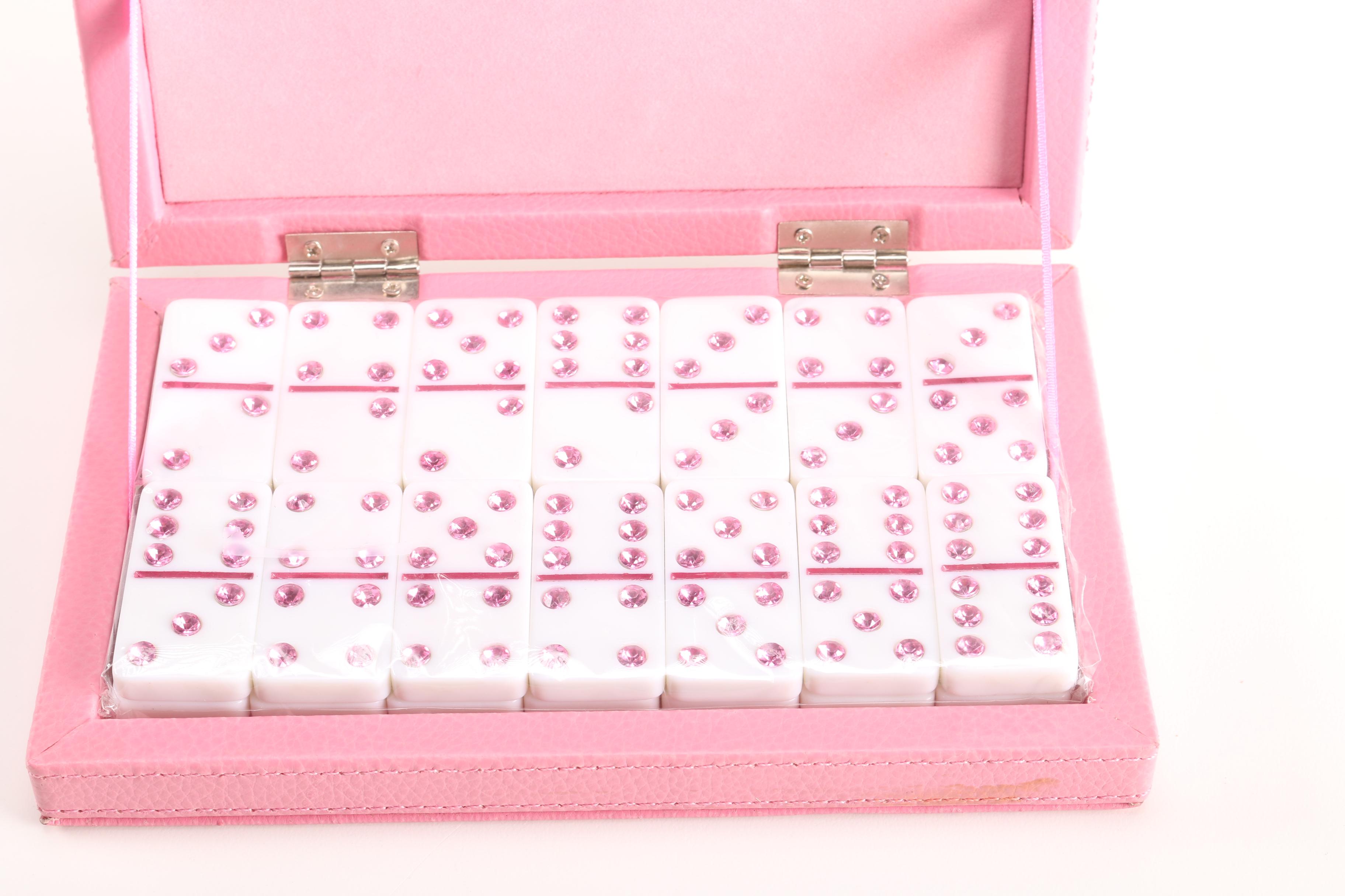 Pink Rhinestone Domino Set