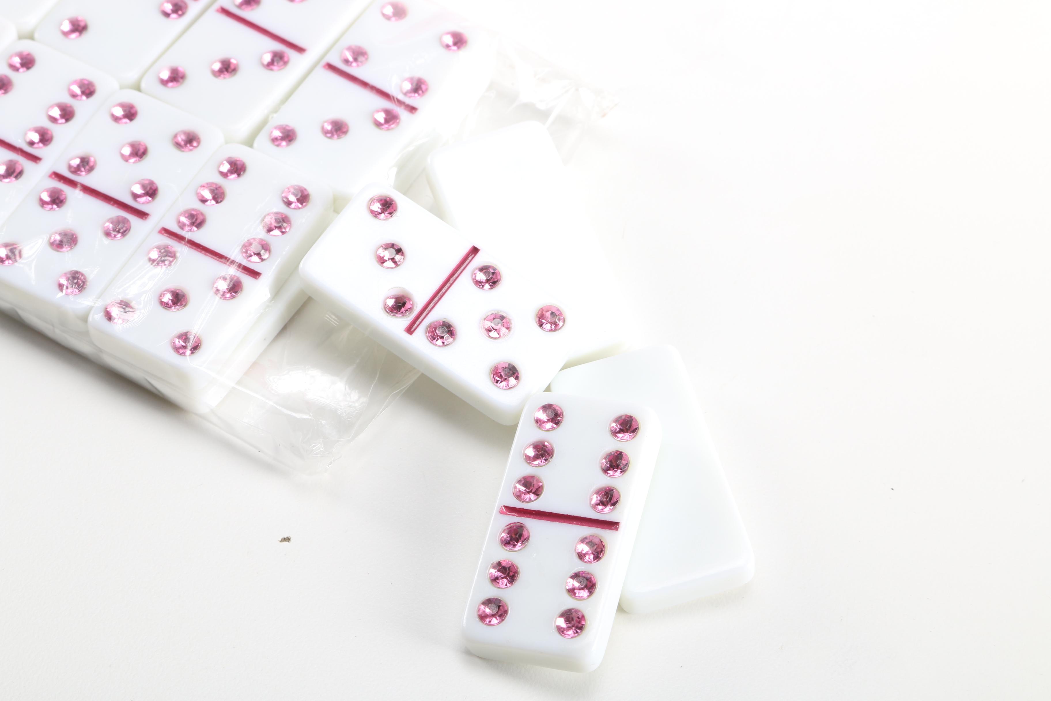 Pink Rhinestone Domino Set