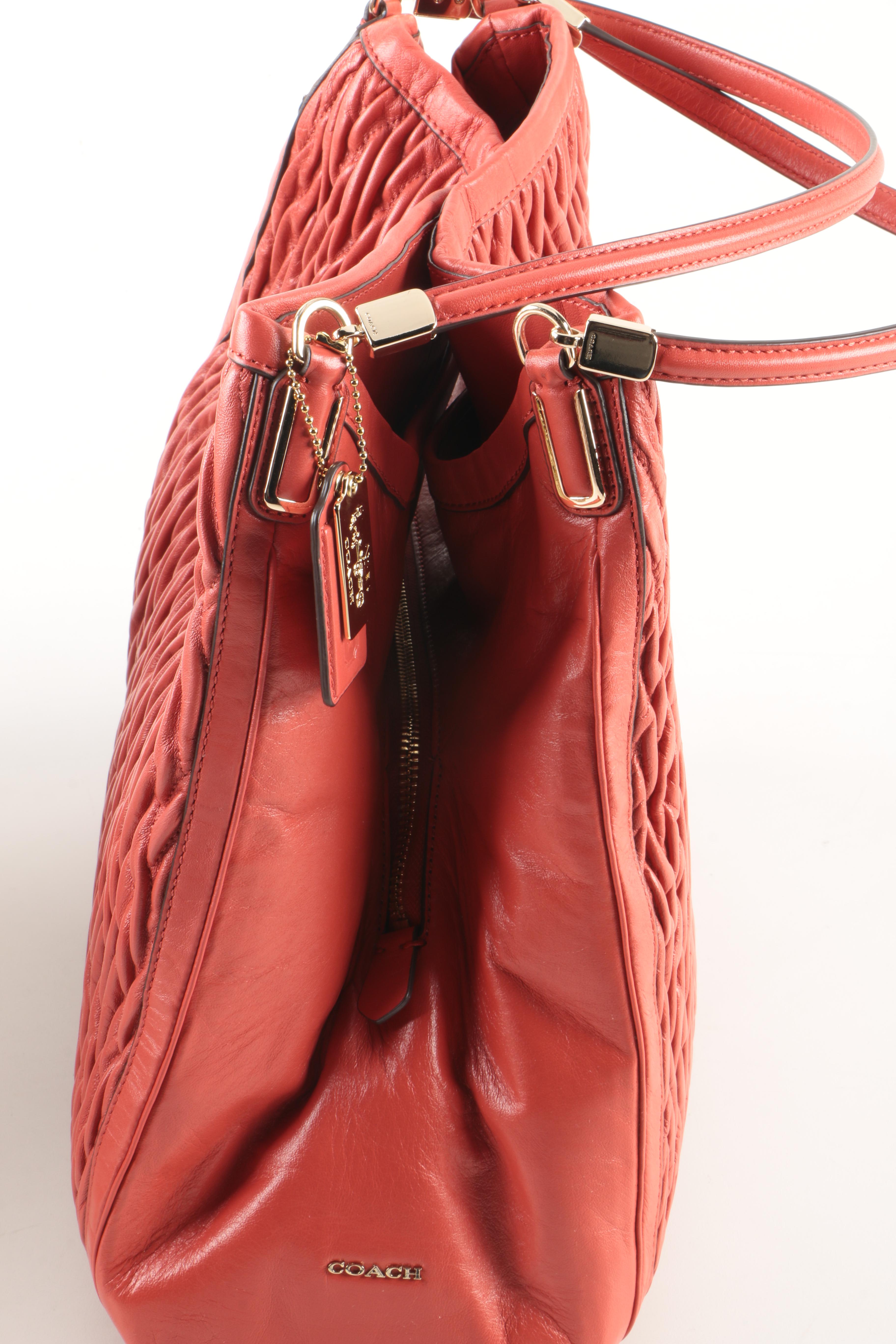 Coach Madison Bag and Two Wallets in Vermillion