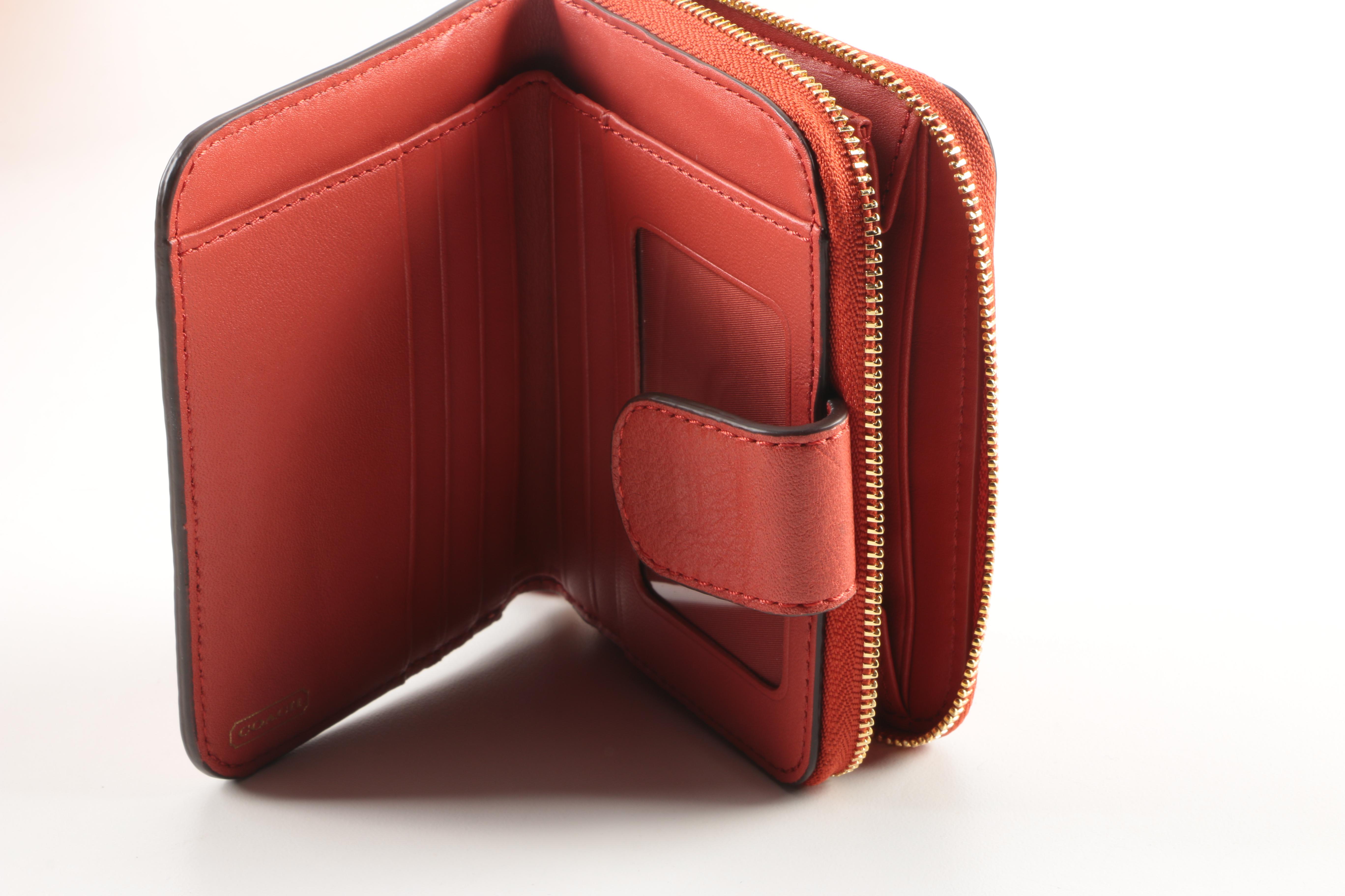 Coach Madison Bag and Two Wallets in Vermillion