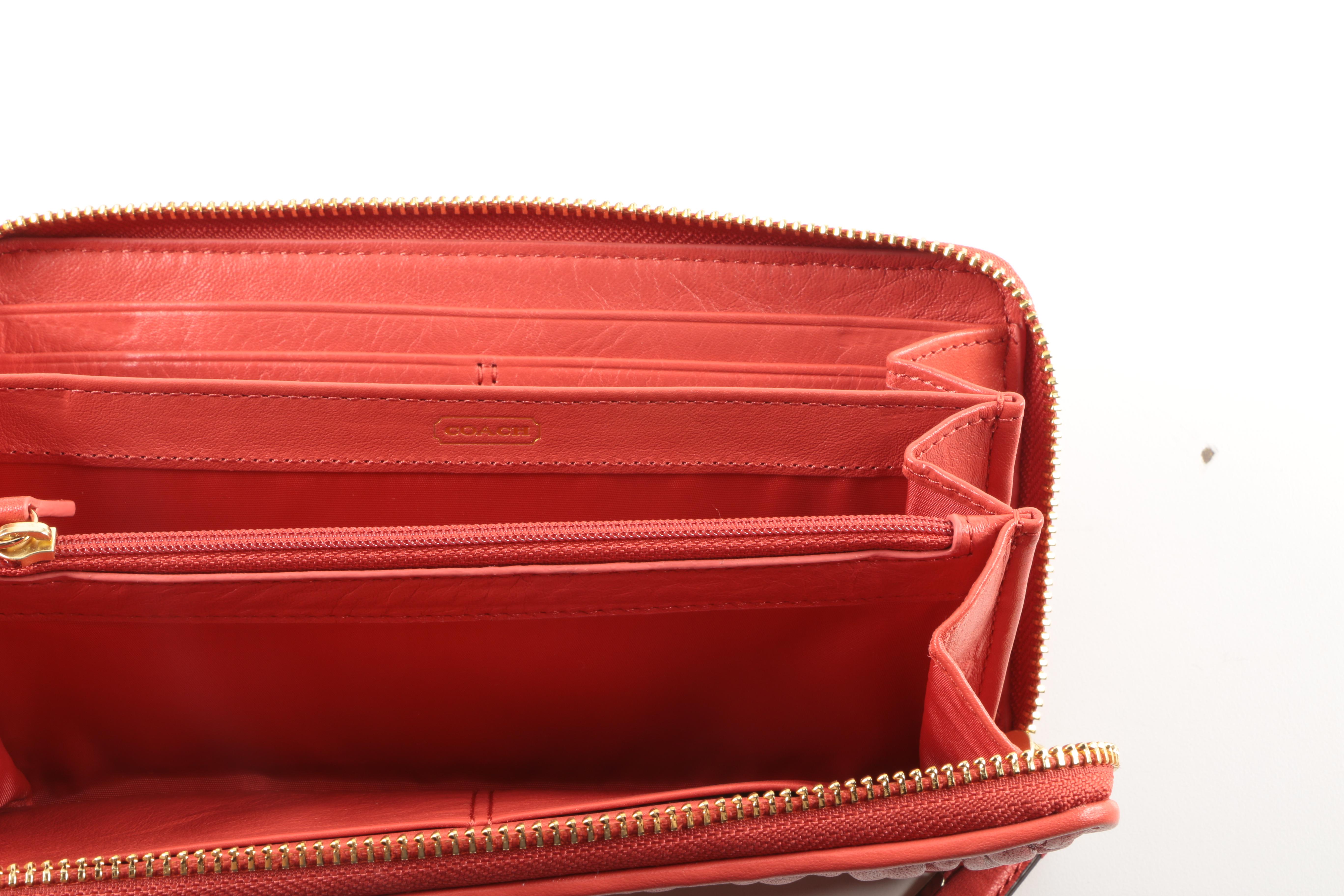 Coach Madison Bag and Two Wallets in Vermillion