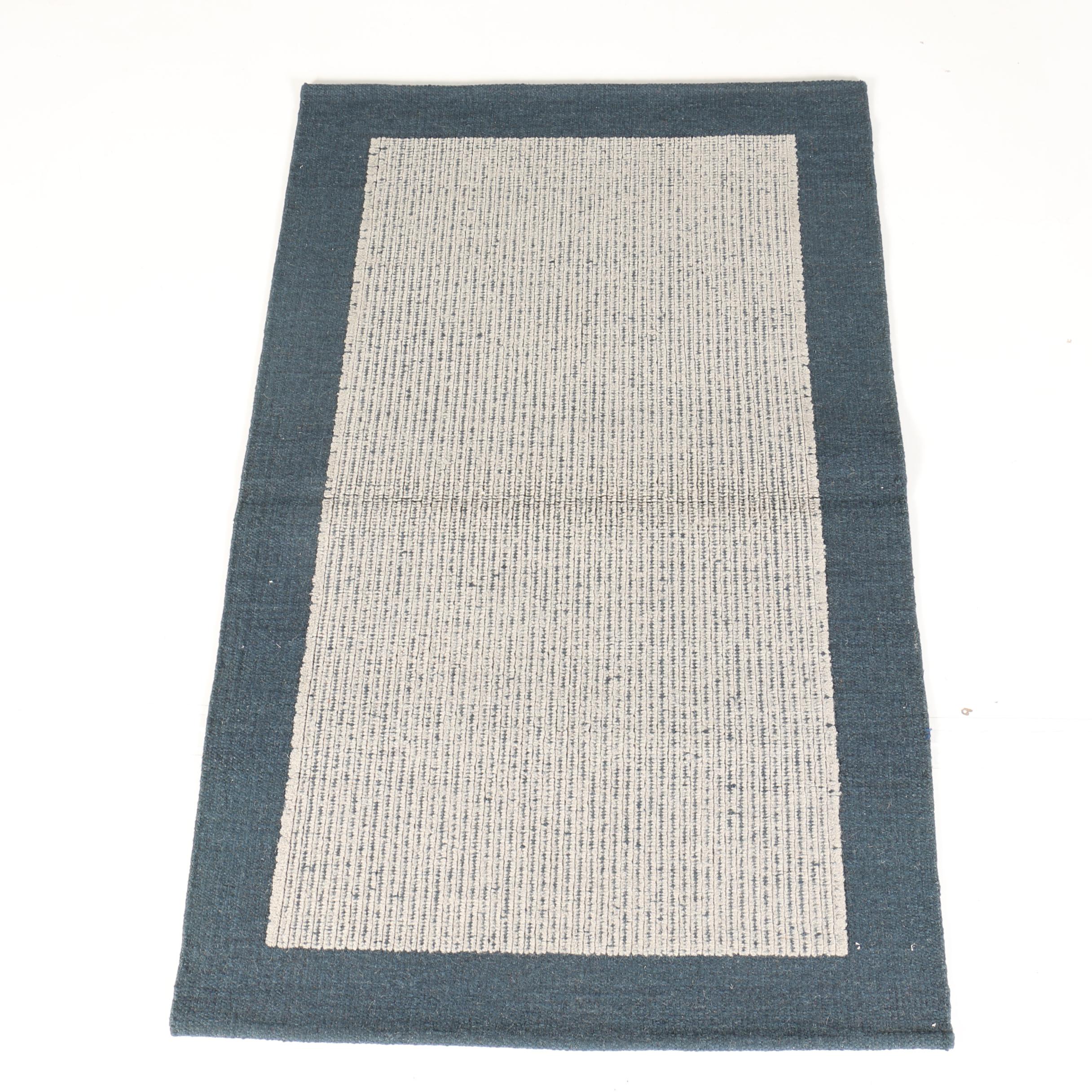 Indian Handwoven Flat Weave Wool Area Rug