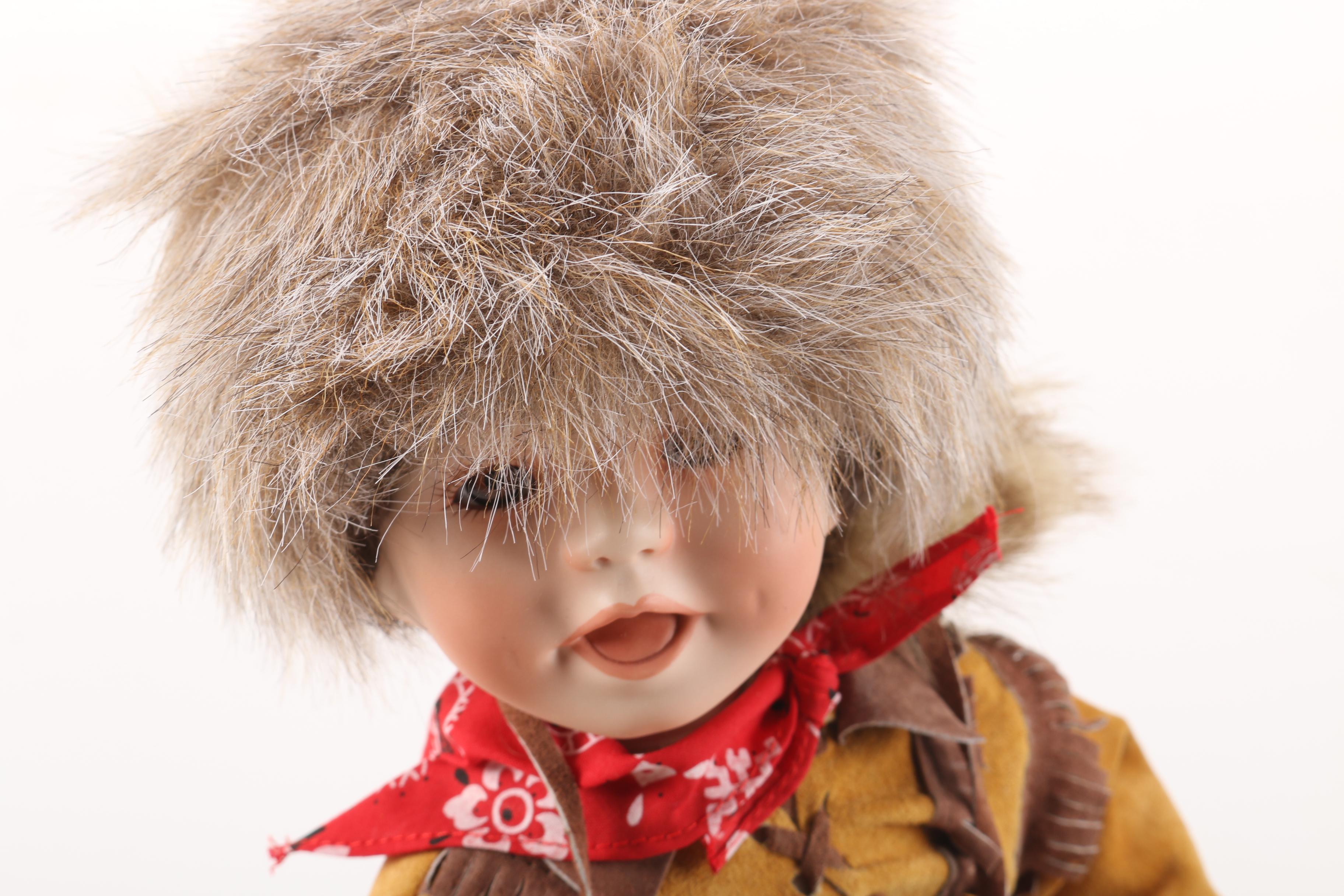 Edwin M. Knowles China Company Limited Edition "Little Davey Crockett" Porcelain Doll