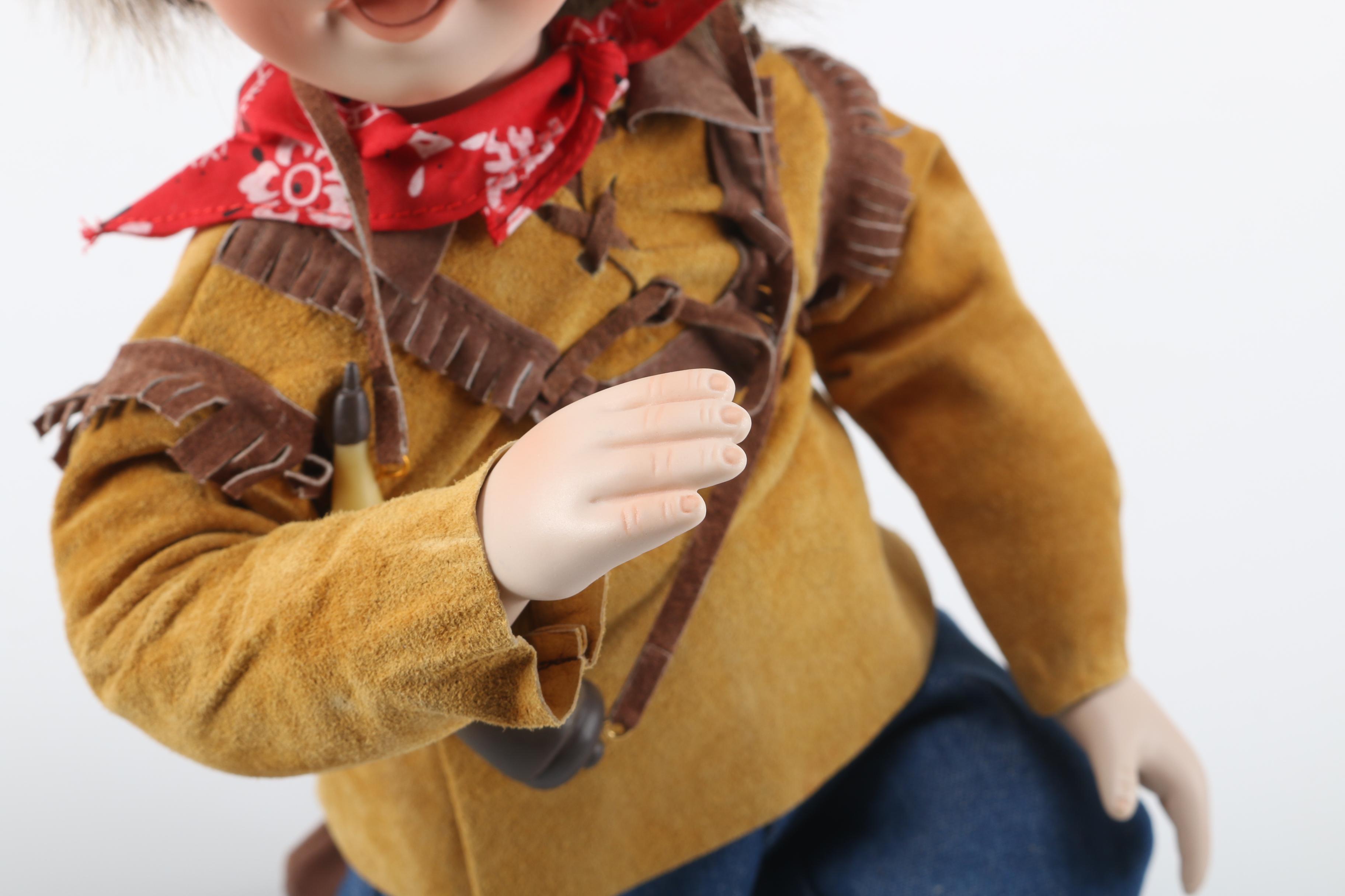 Edwin M. Knowles China Company Limited Edition "Little Davey Crockett" Porcelain Doll