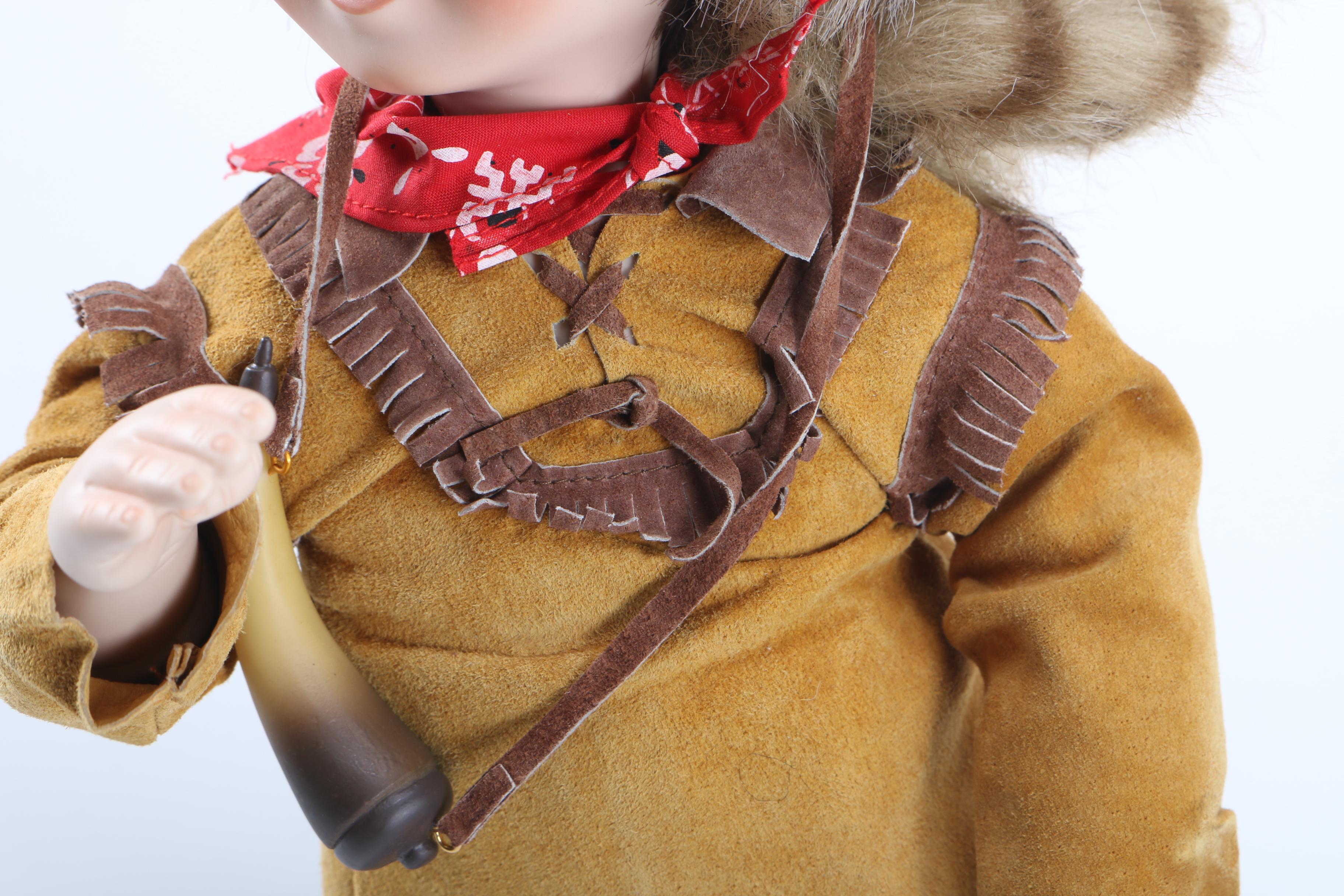 Edwin M. Knowles China Company Limited Edition "Little Davey Crockett" Porcelain Doll