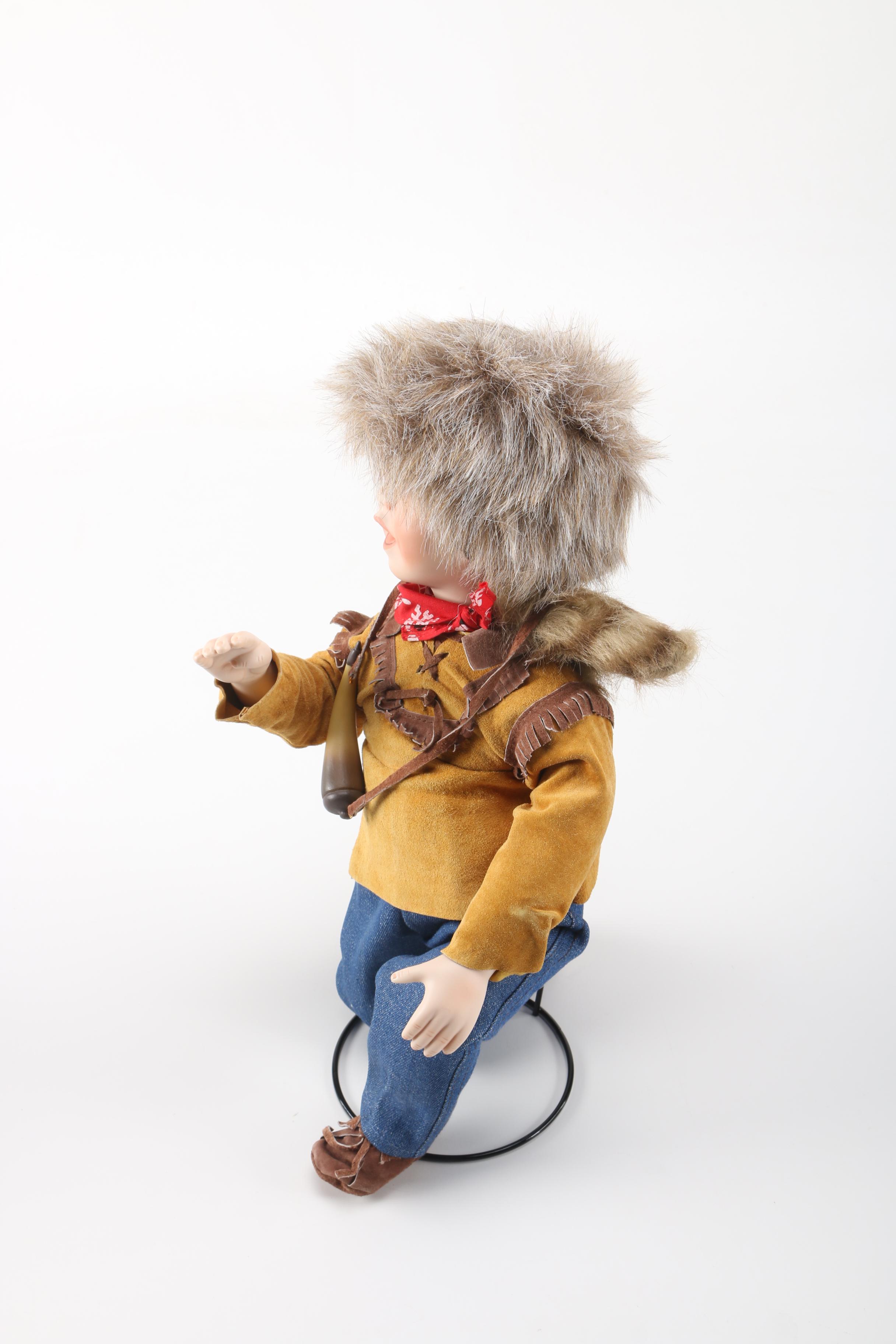 Edwin M. Knowles China Company Limited Edition "Little Davey Crockett" Porcelain Doll