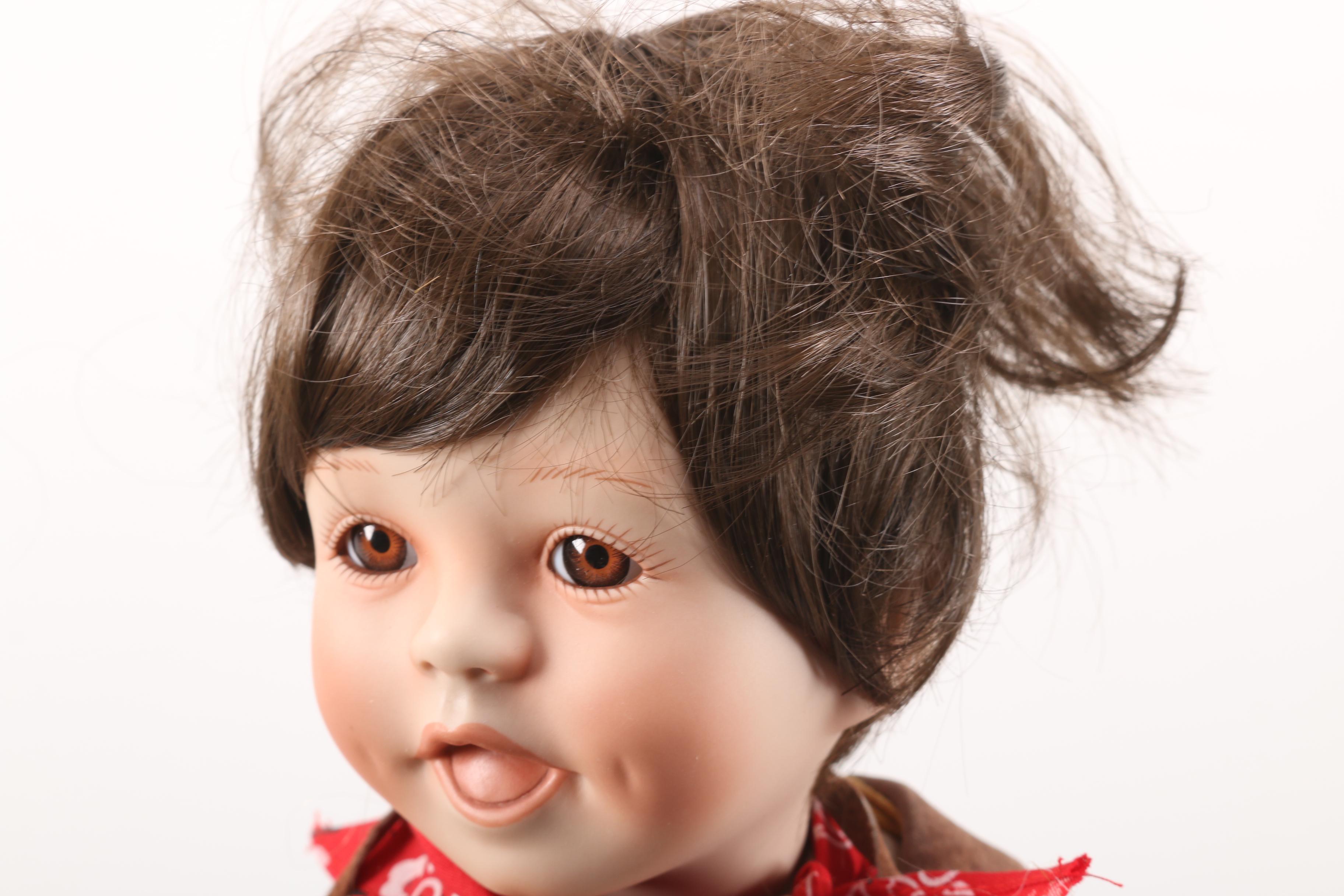 Edwin M. Knowles China Company Limited Edition "Little Davey Crockett" Porcelain Doll