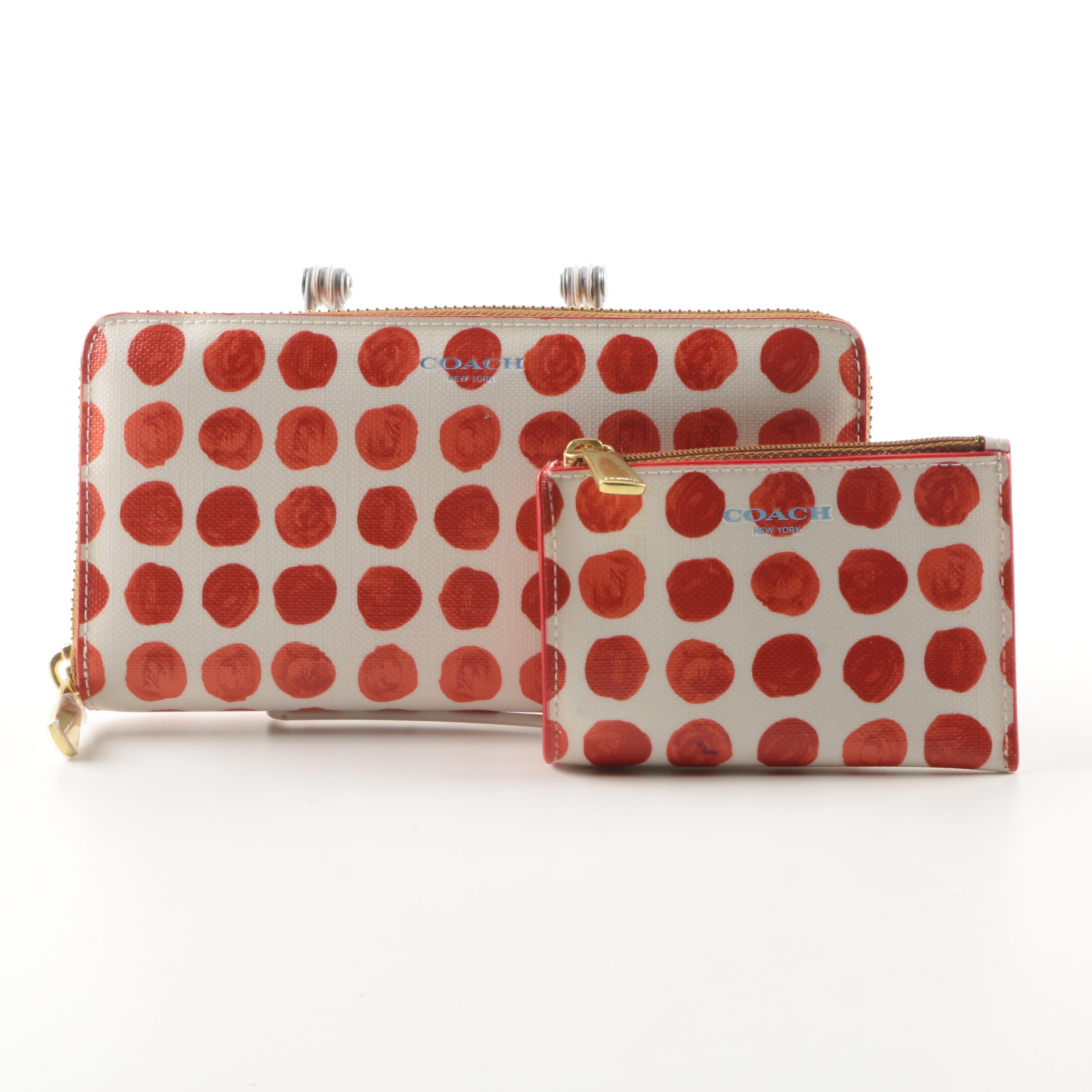 Coach "Painted Dot" Accordion Wallet and Coin Purse