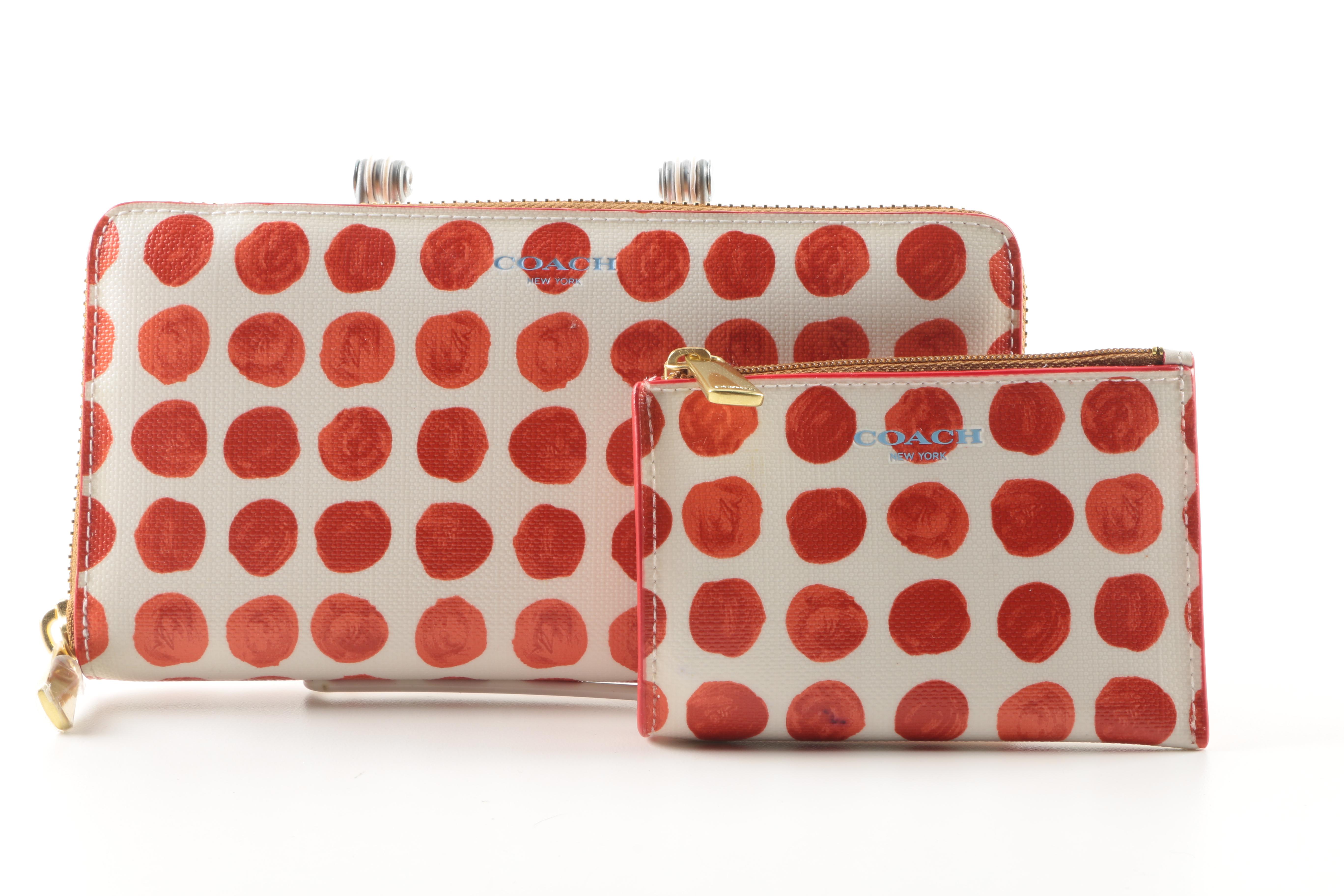 Coach "Painted Dot" Accordion Wallet and Coin Purse