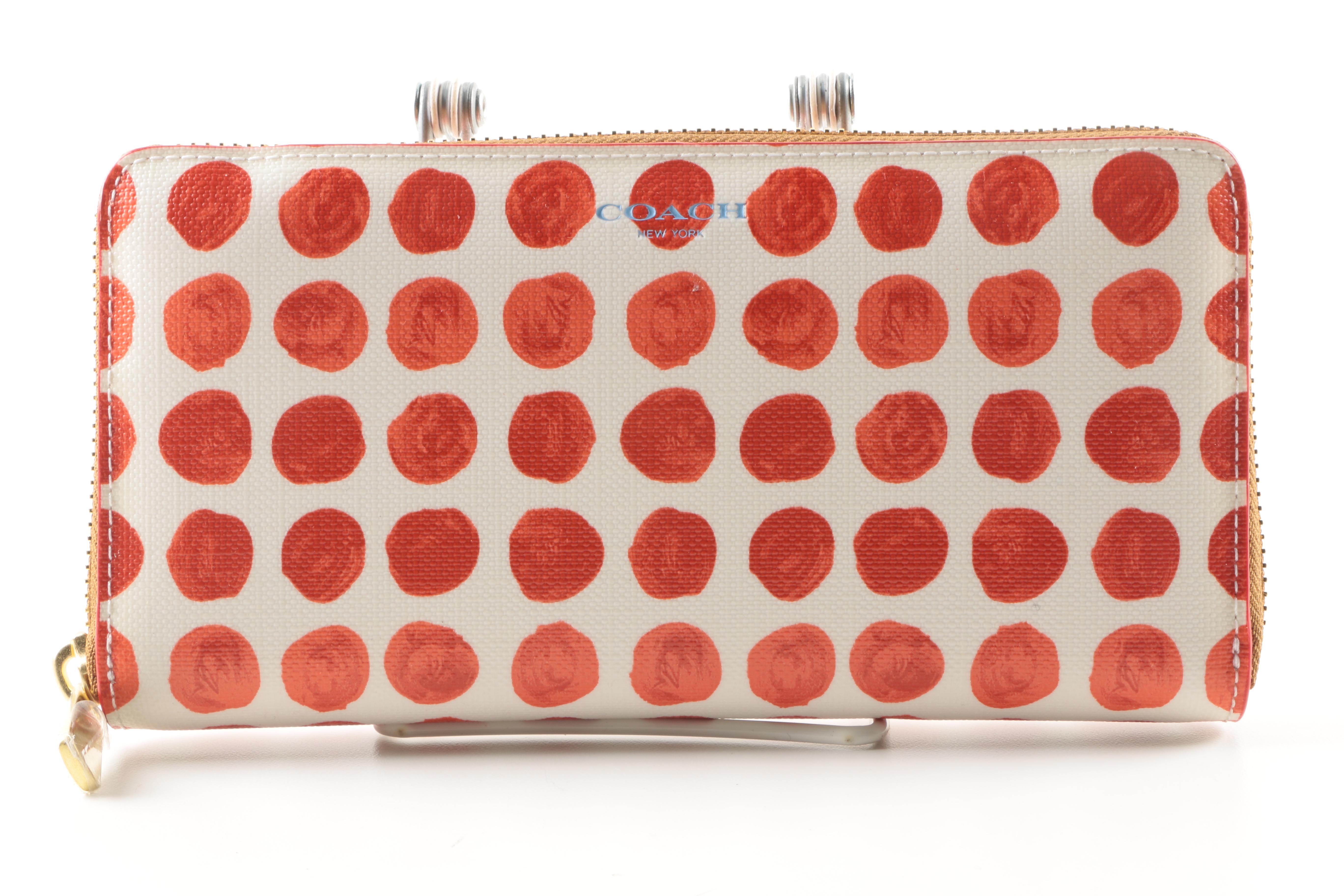 Coach "Painted Dot" Accordion Wallet and Coin Purse
