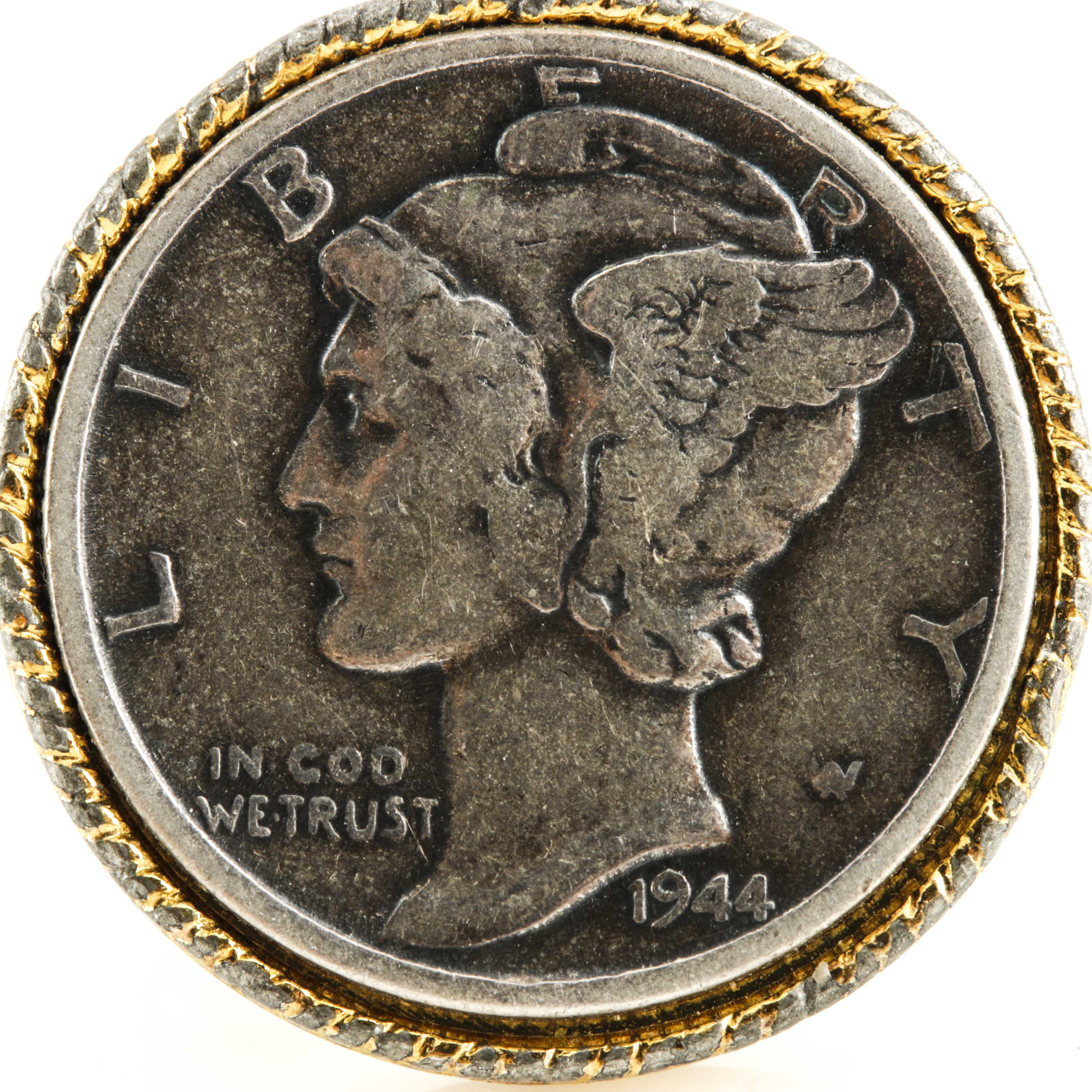 Pair of Mercury Silver Dime Cuff Links