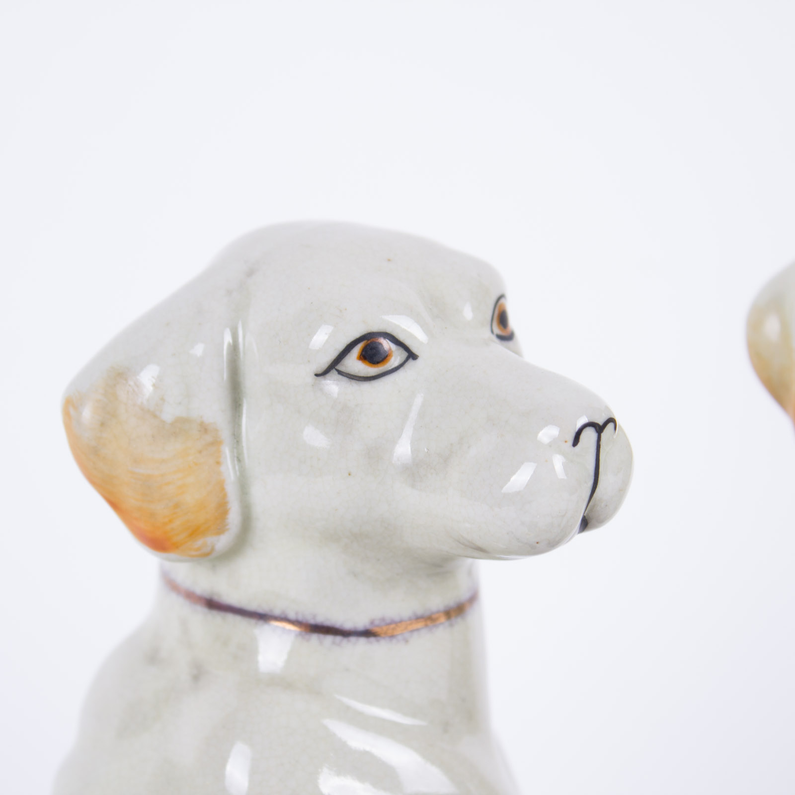 Three Porcelain Dog  Figurines