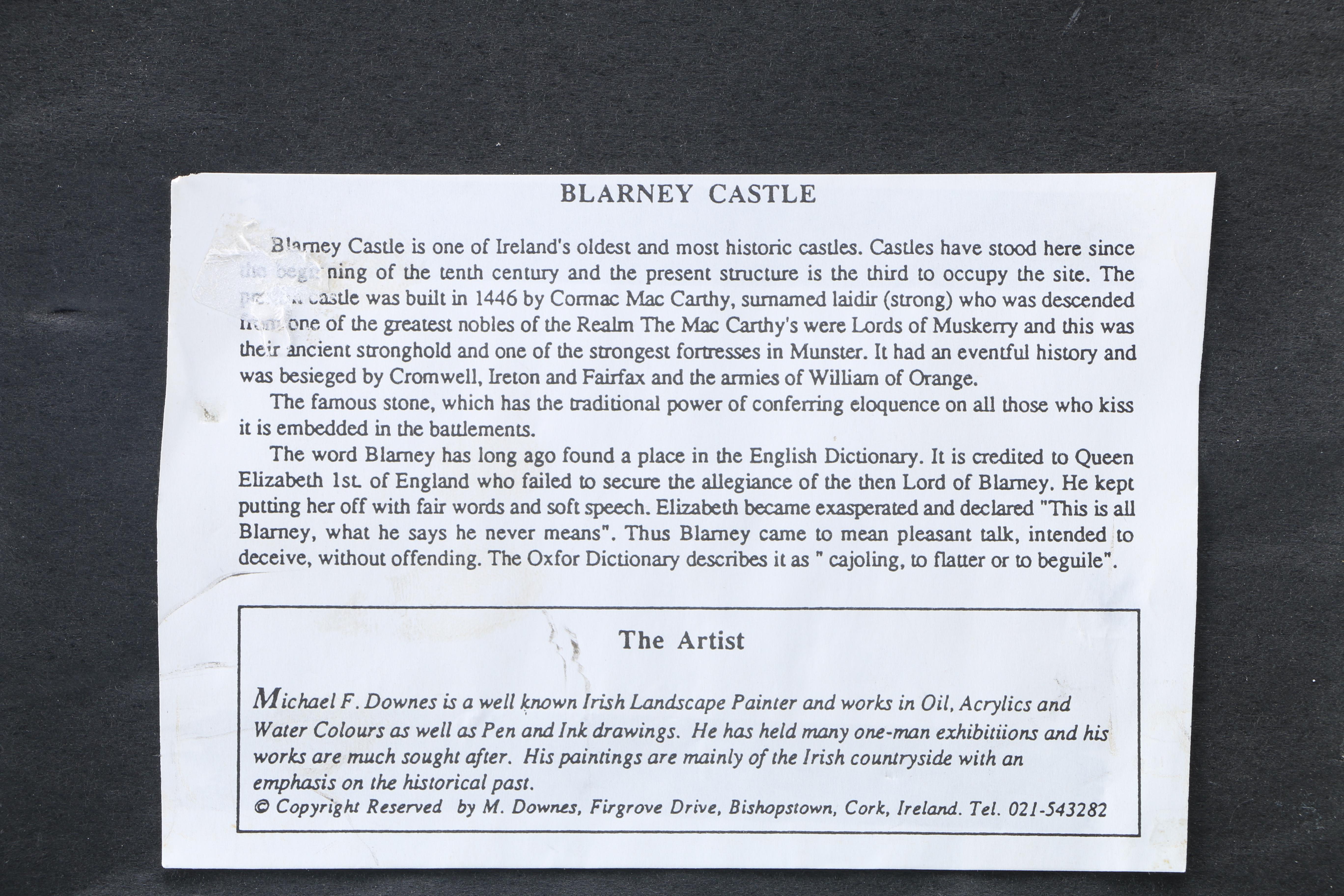 Digital Print After Michael F. Downes "Blarney Castle"