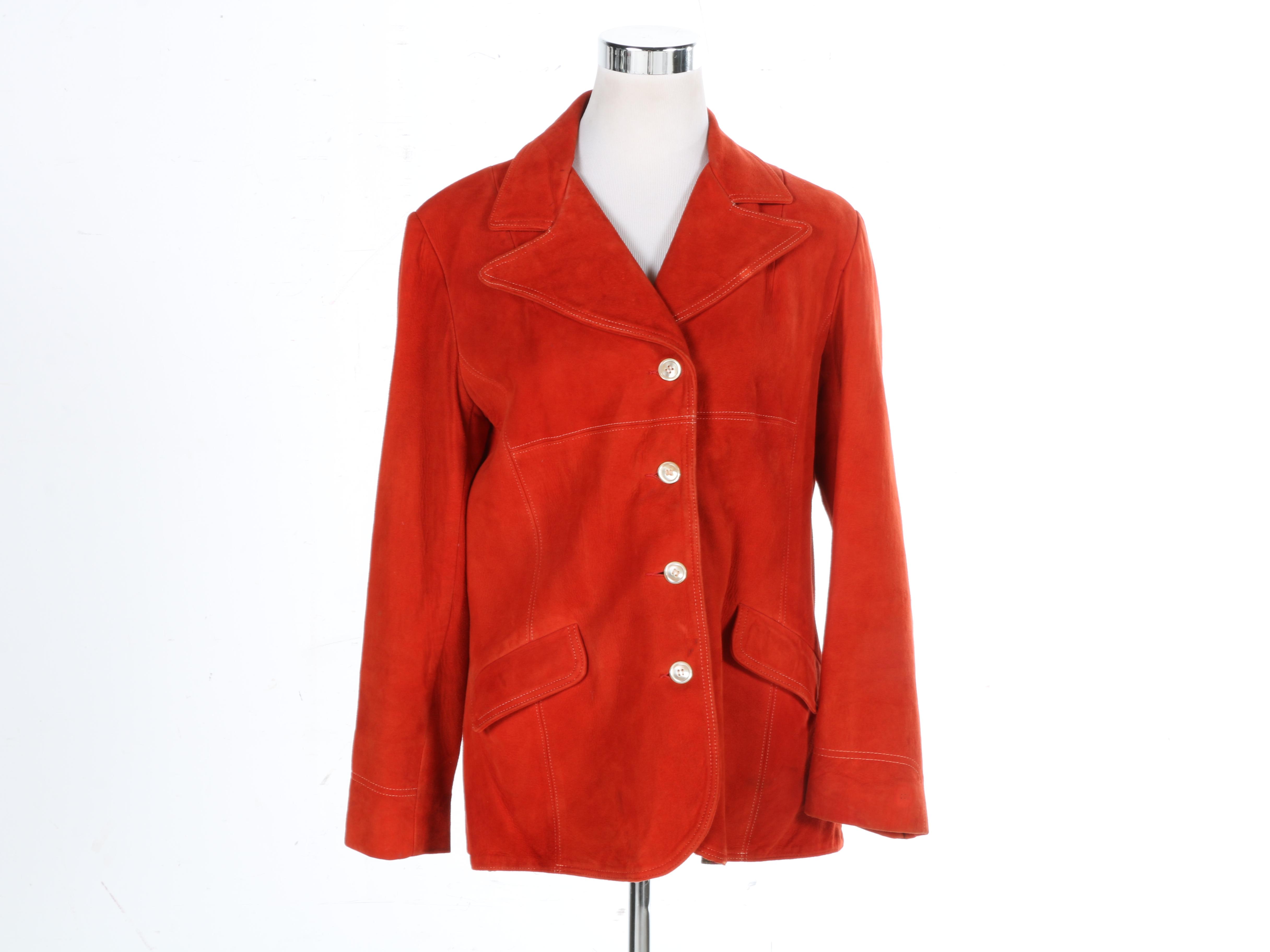 Women's Vintage Orange Suede Jacket
