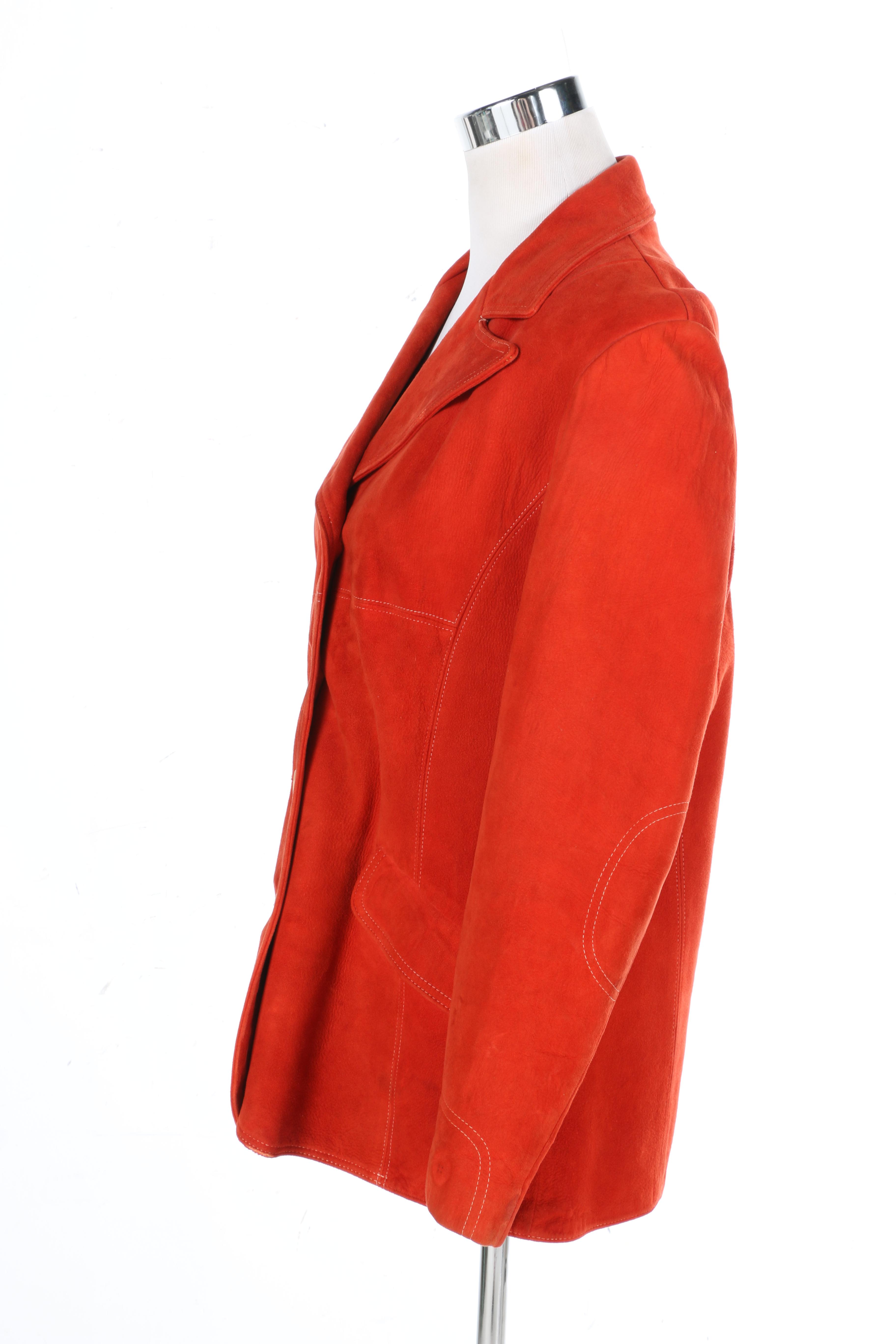 Women's Vintage Orange Suede Jacket