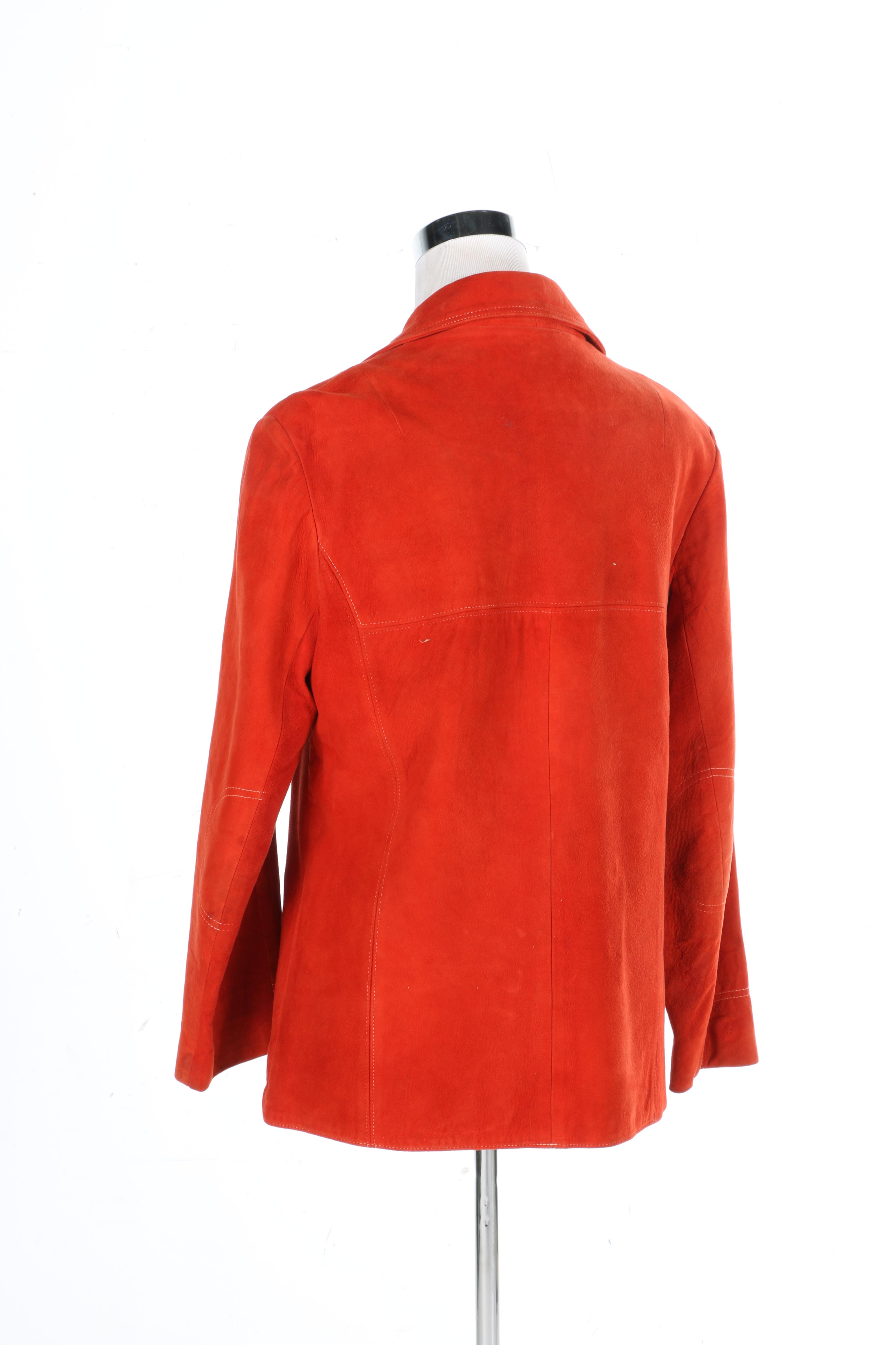 Women's Vintage Orange Suede Jacket