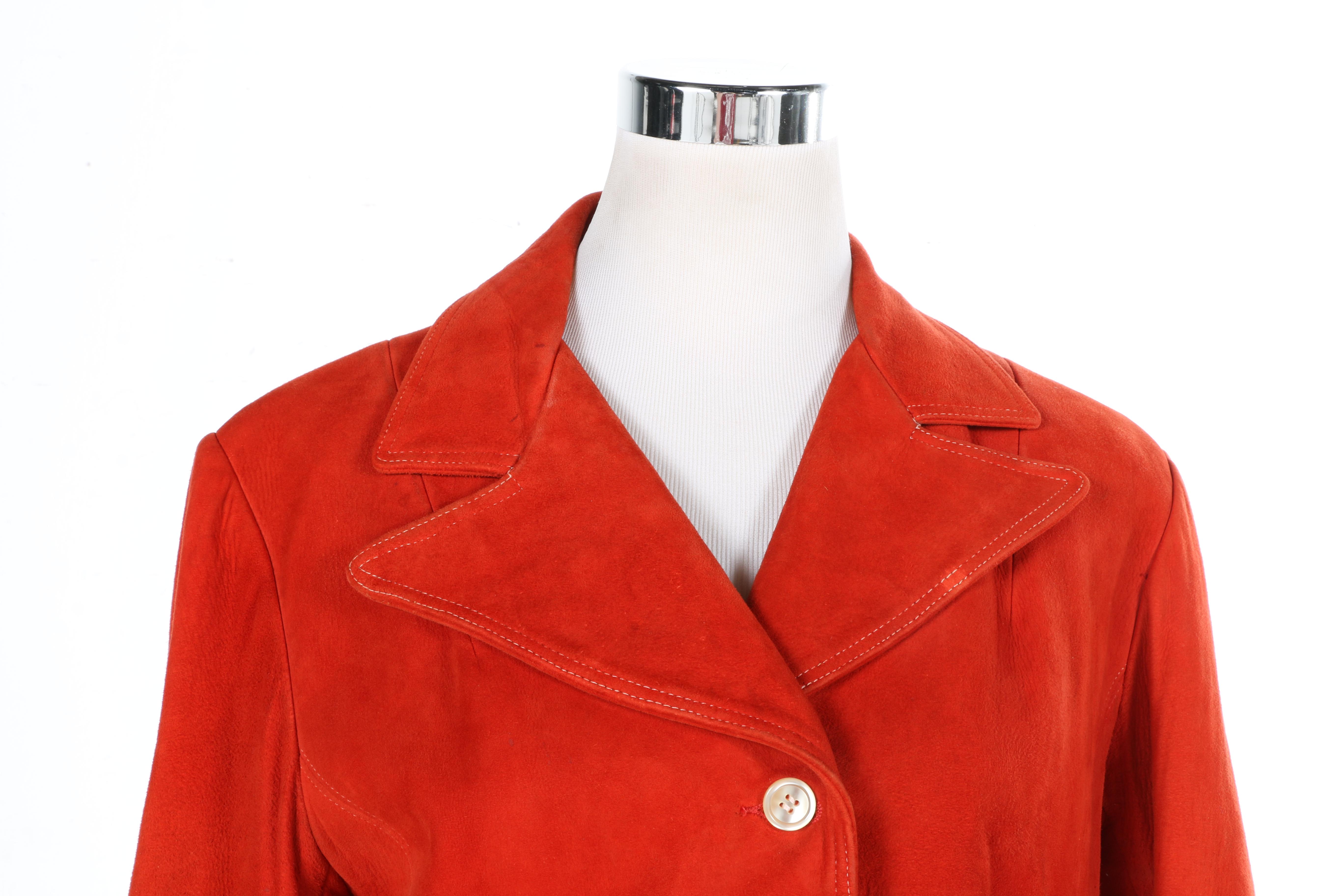 Women's Vintage Orange Suede Jacket