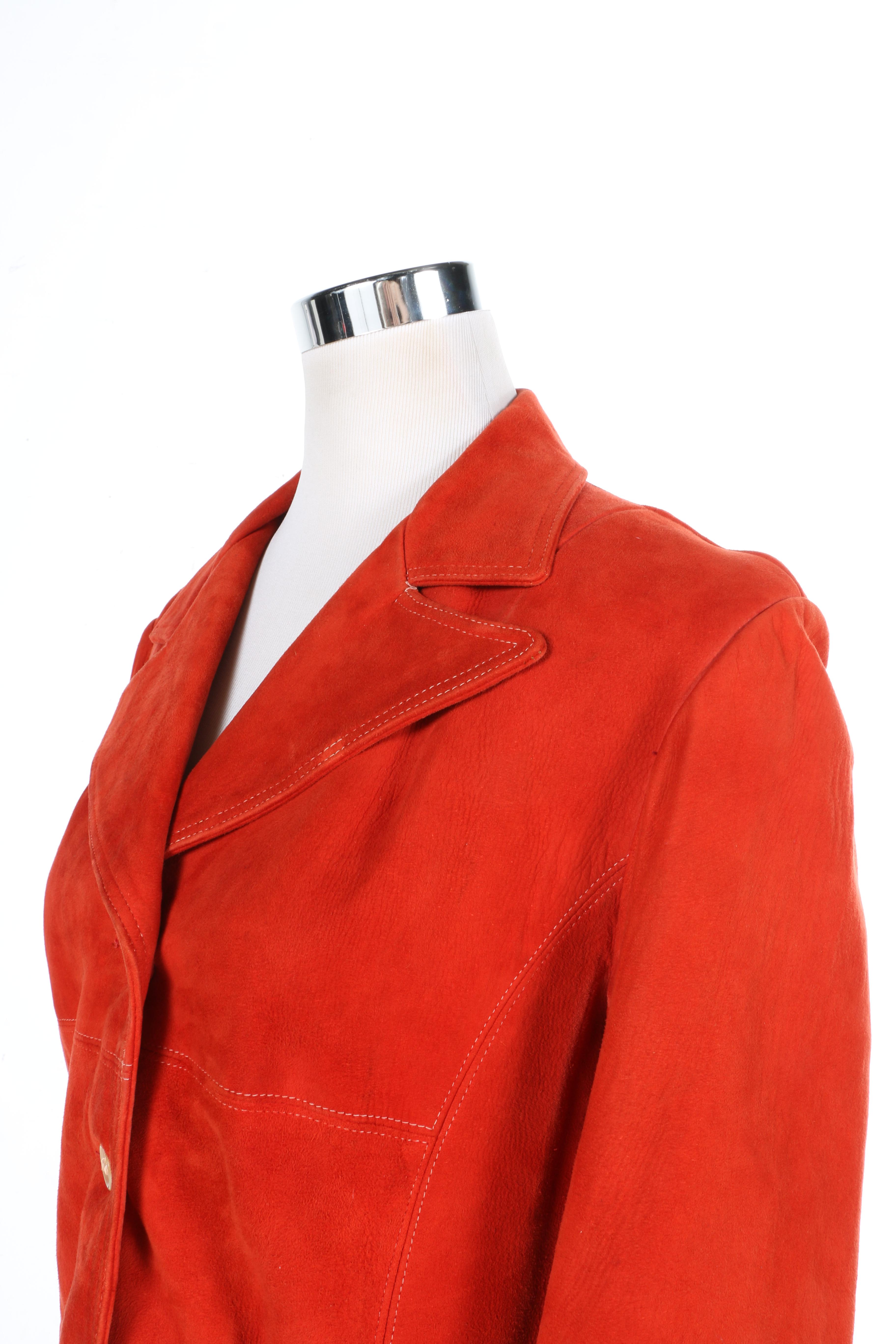 Women's Vintage Orange Suede Jacket