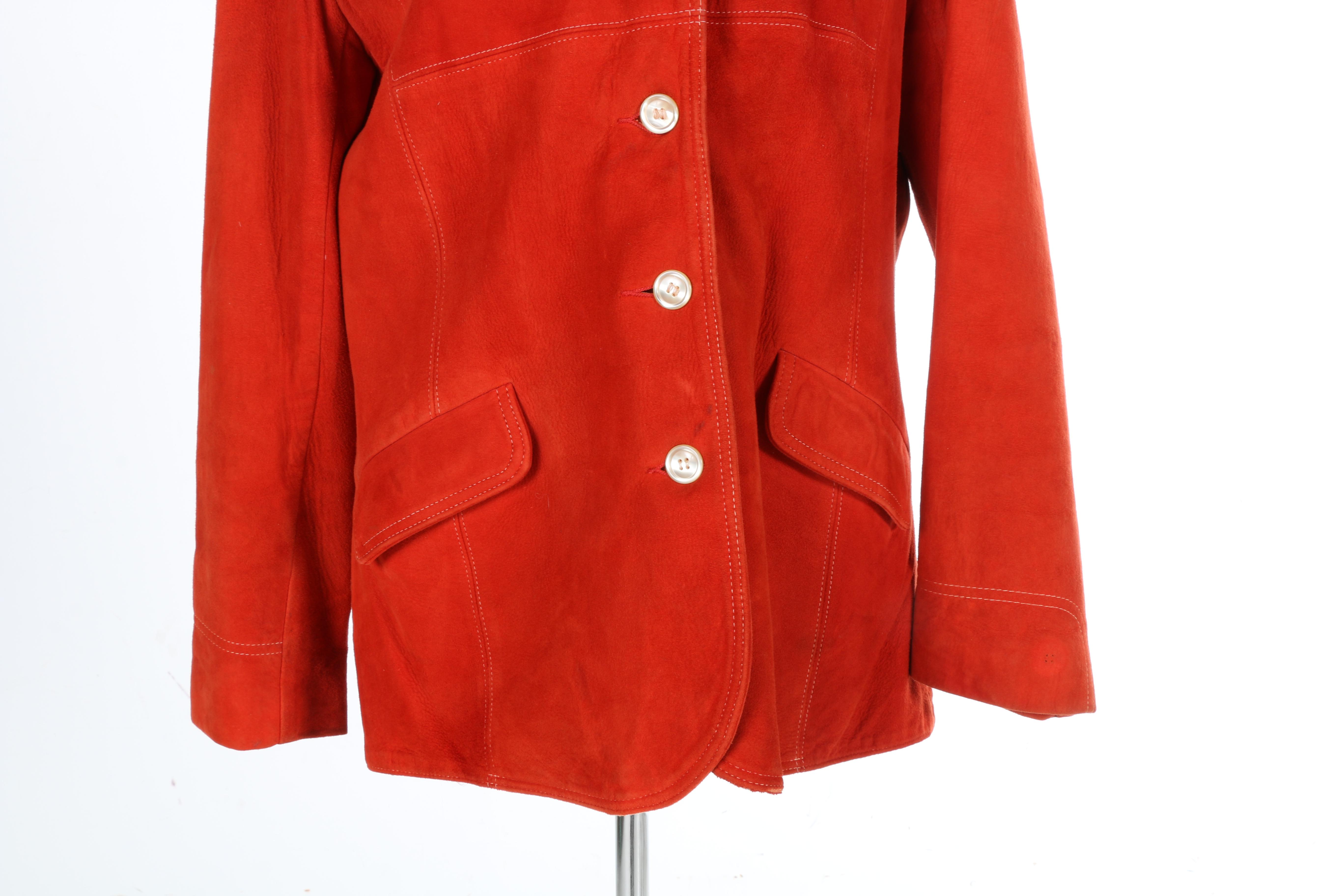 Women's Vintage Orange Suede Jacket